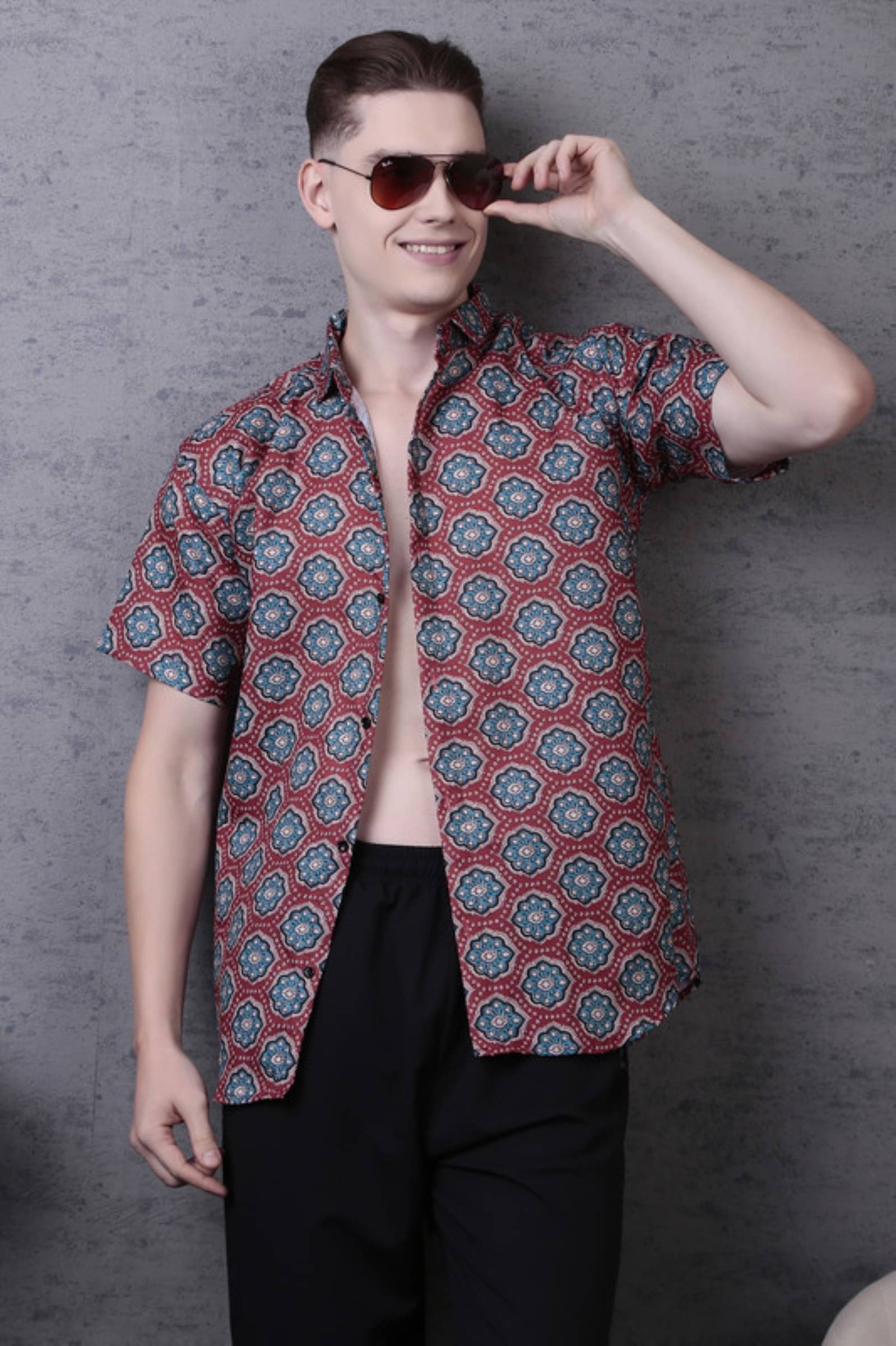 Tater Garments Polyester Regular Fit Printed Half Sleeves Men's Casual Shirt - Red ( Pack of 1 ) Tater Garments Polyester Regular Fit Printed Half Sleeves Men's Casual Shirt - Red ( Pack of 1 )