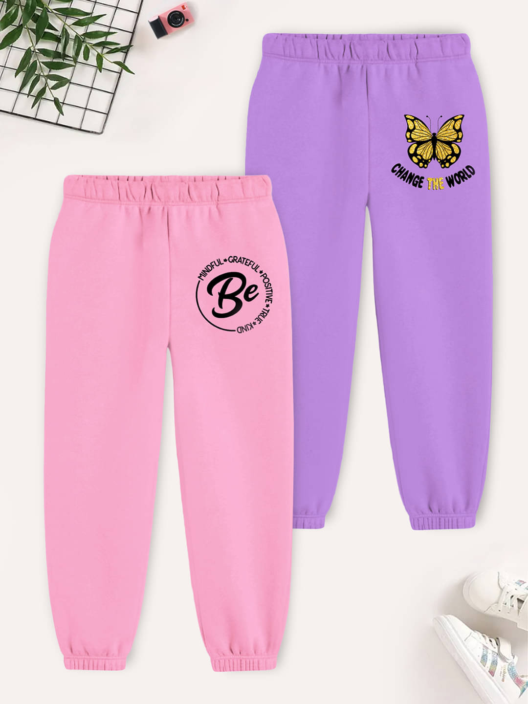     			Trampoline Pack of 2 Girls Cotton Blend Trackpants ( Colors )