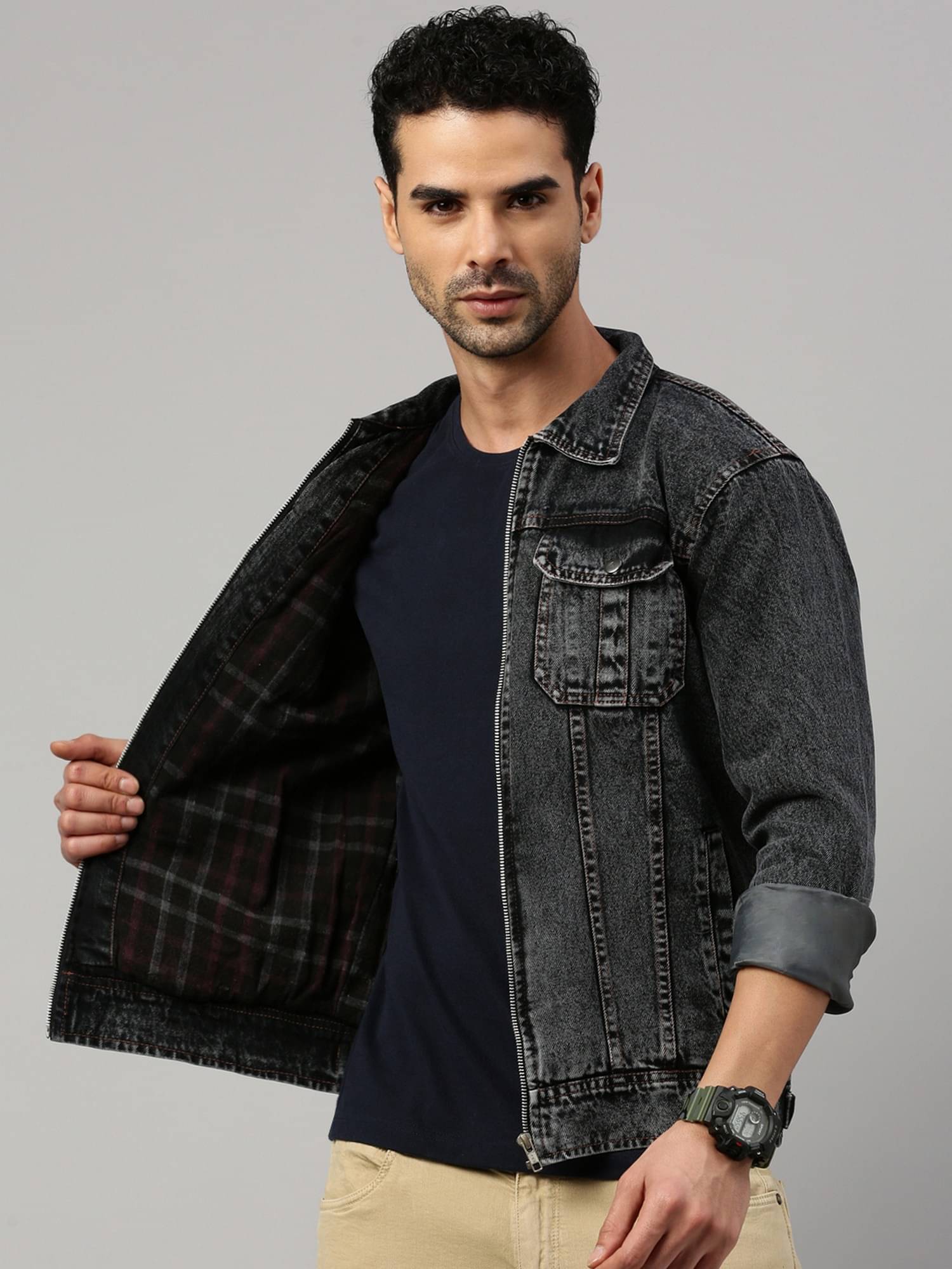 VOXATI Denim Men's Denim Jacket - Grey ( Pack of 1 )     			VOXATI Denim Men's Denim Jacket - Grey ( Pack of 1 )