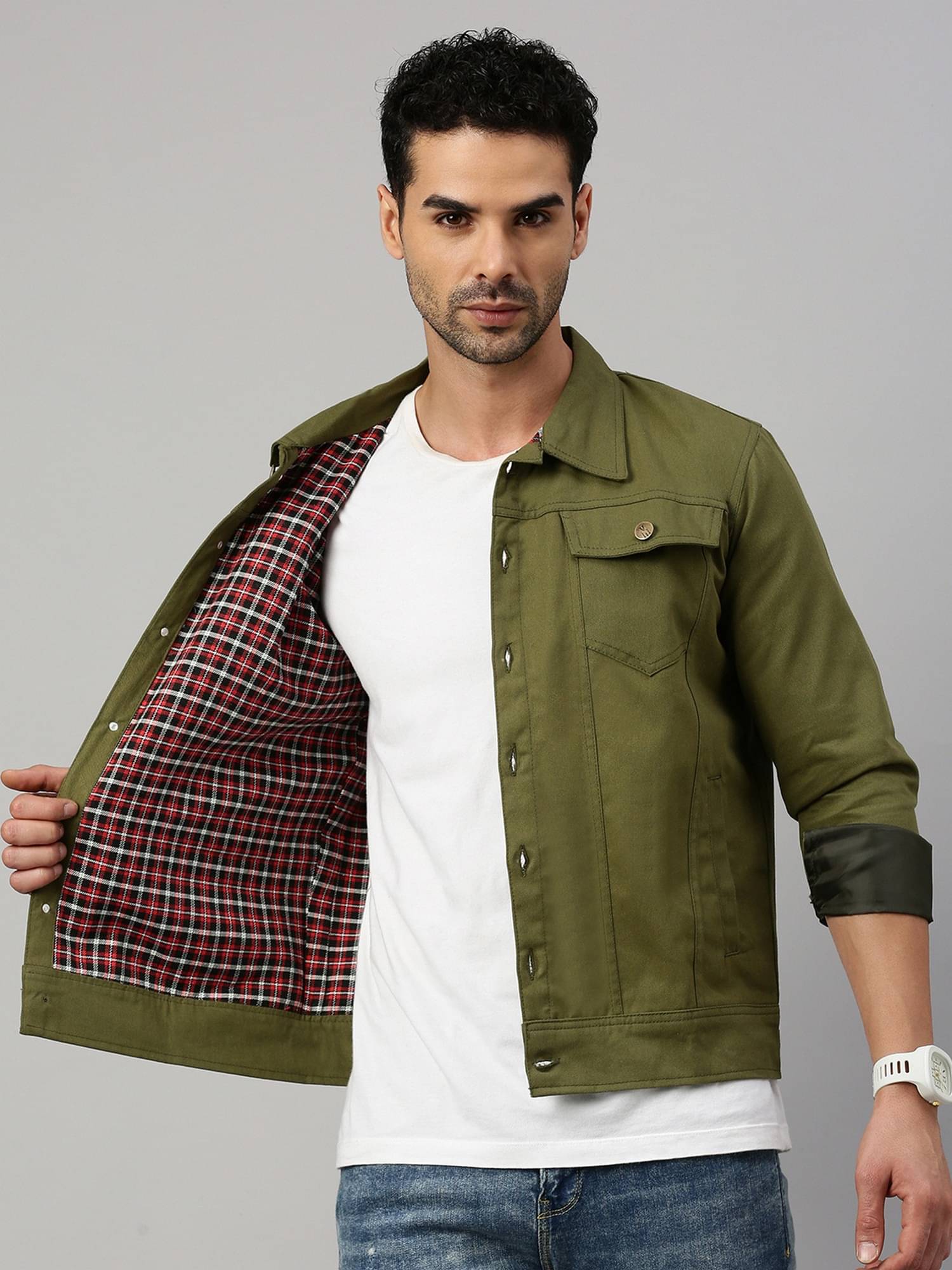 VOXATI Denim Men's Denim Jacket - Olive ( Pack of 1 )     			VOXATI Denim Men's Denim Jacket - Olive ( Pack of 1 )