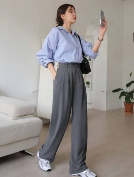     			WOOMNY Pack of 1 Lycra Loose Women's Casual Pants ( Grey )