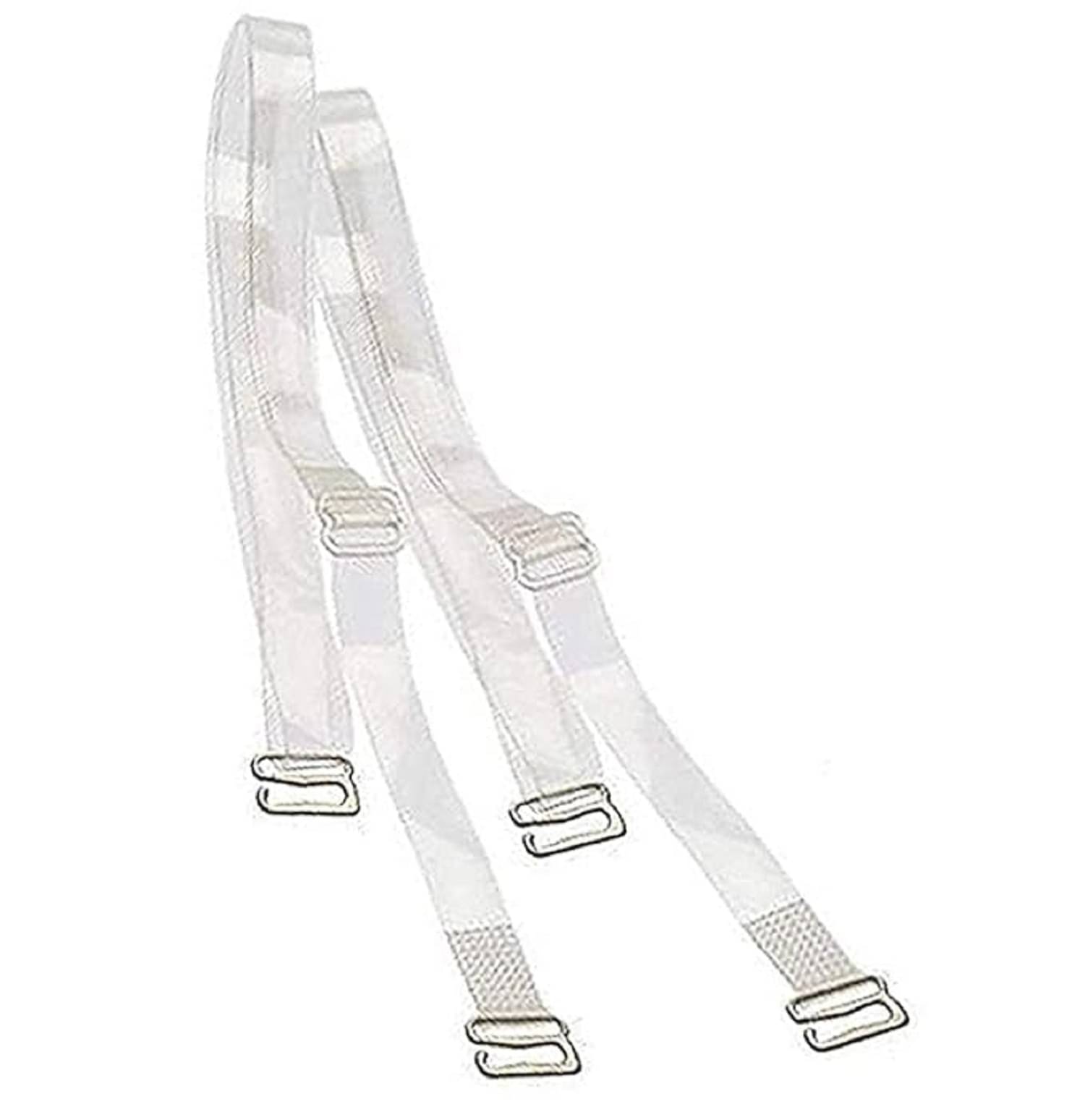     			Womens Adjustable Transparent Detachable Metal Hook Silicone Bra Straps