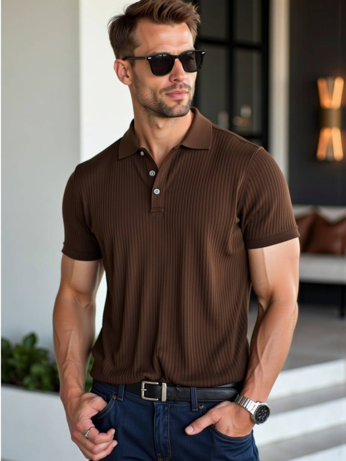 fashion and youth Men Cotton Blend Regular Fit Solid Polo T Shirt ( Brown ) fashion and youth Men Cotton Blend Regular Fit Solid Polo T Shirt ( Brown )