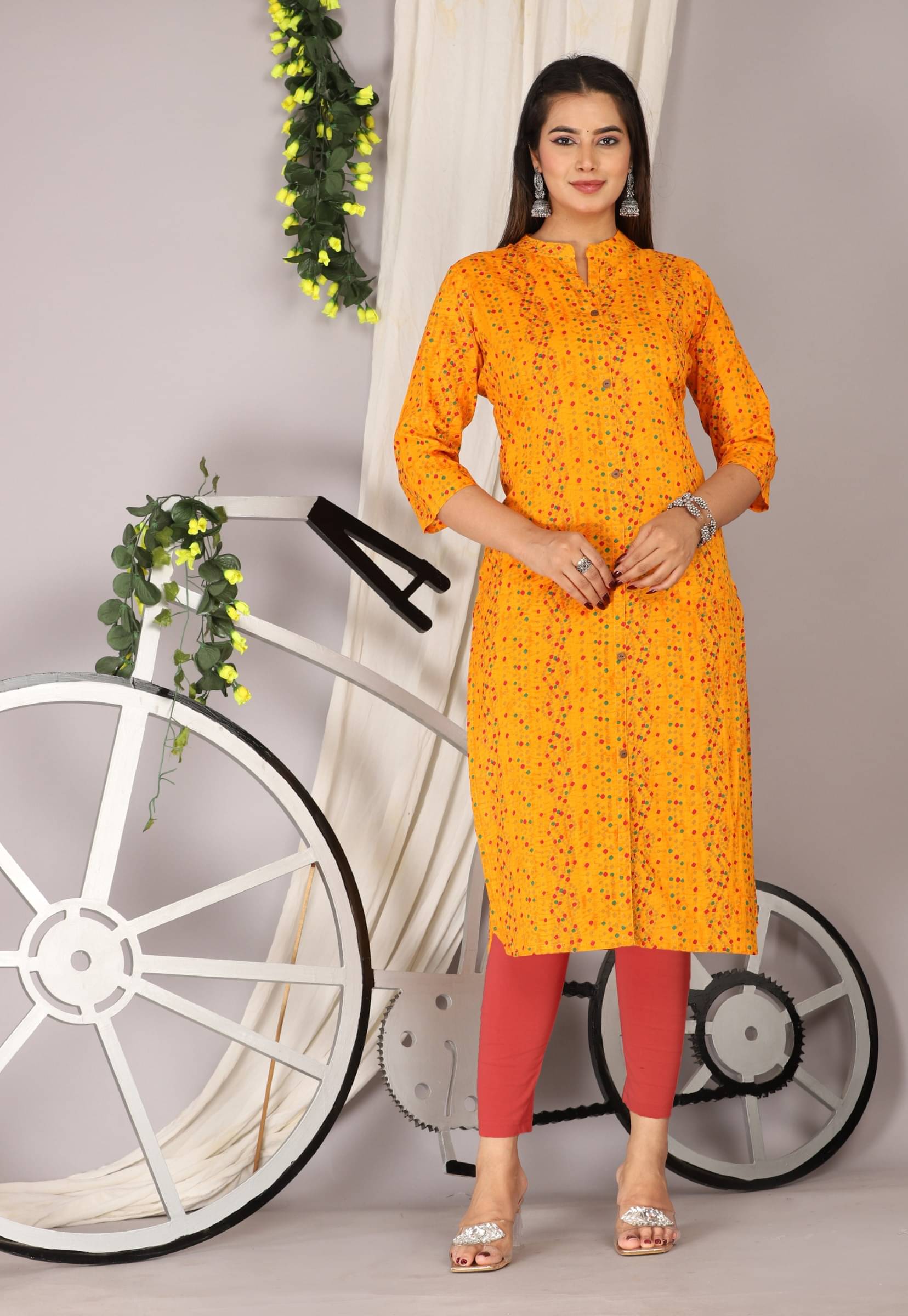 jain creation Women's Cotton Printed Straight Kurti - ( Yellow ) jain creation Women's Cotton Printed Straight Kurti - ( Yellow )