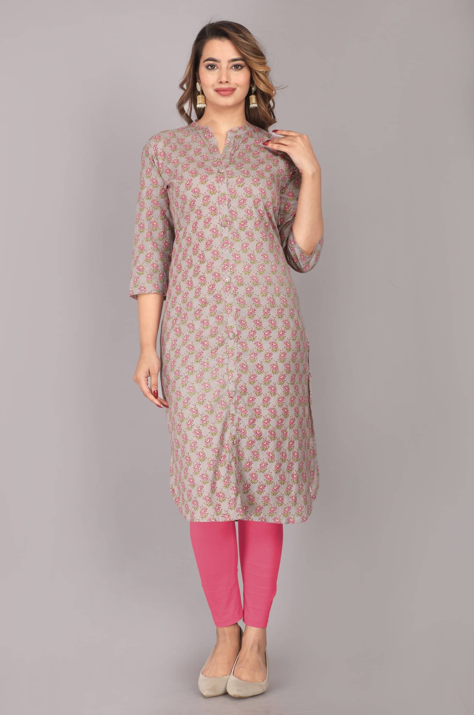 jain creation Women's Cotton Printed Straight Kurti - ( Multicolor ) jain creation Women's Cotton Printed Straight Kurti - ( Multicolor )