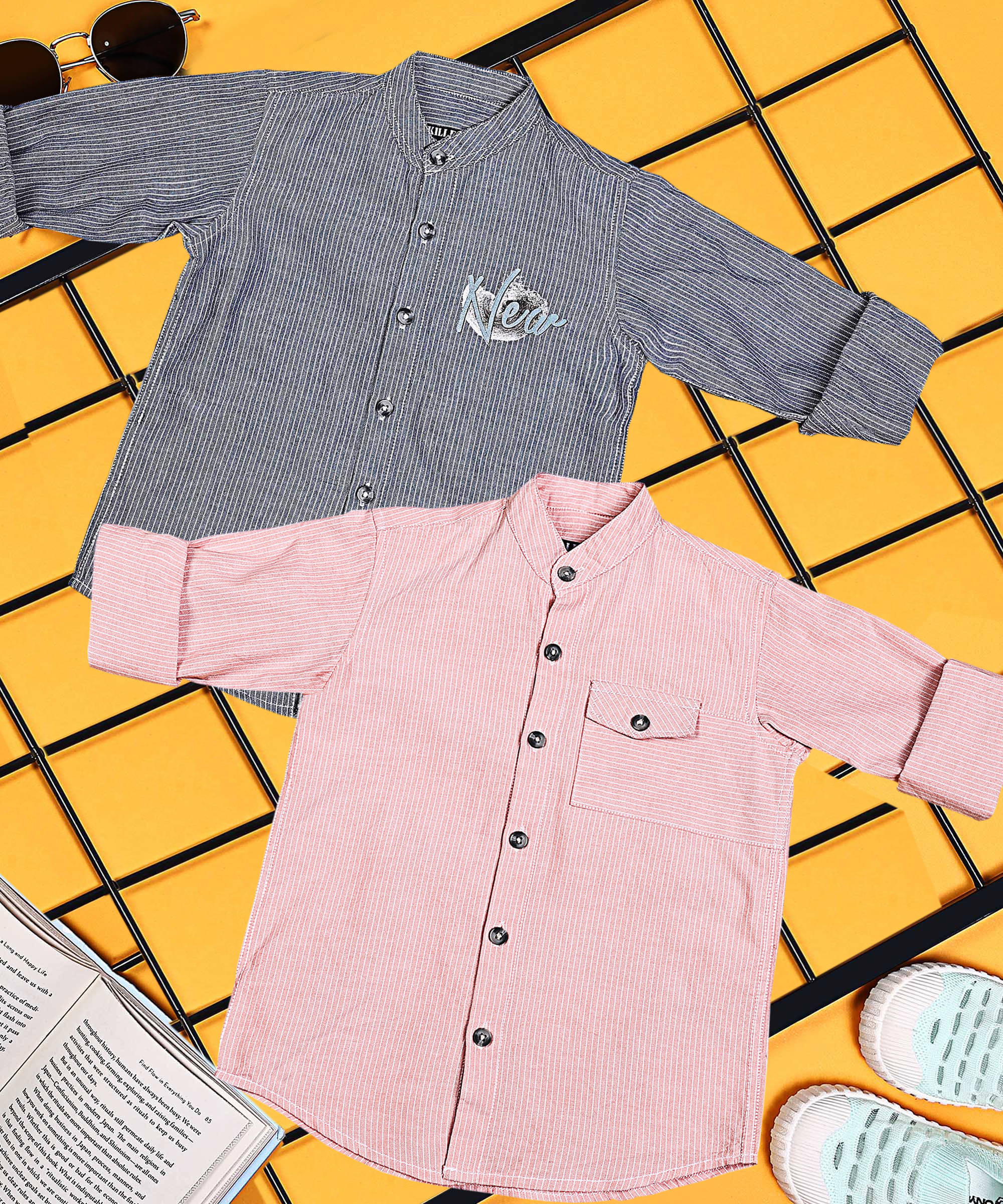     			ALY JOHN Pack of 2 Boys 100% Cotton Full Sleeves Shirt ( Multicolor 3 )