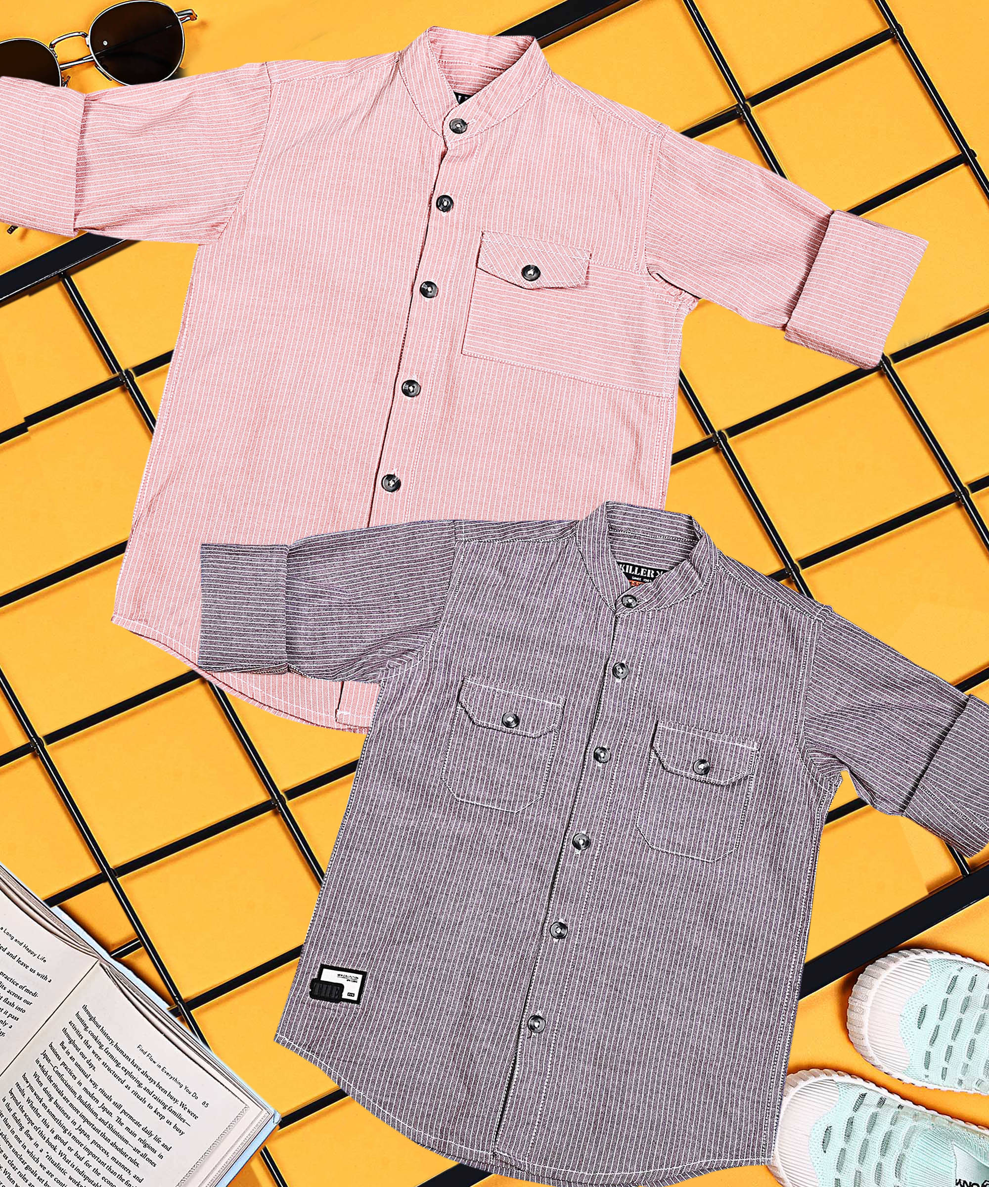     			ALY JOHN Pack of 2 Boys 100% Cotton Full Sleeves Shirt ( Multicolor 6 )