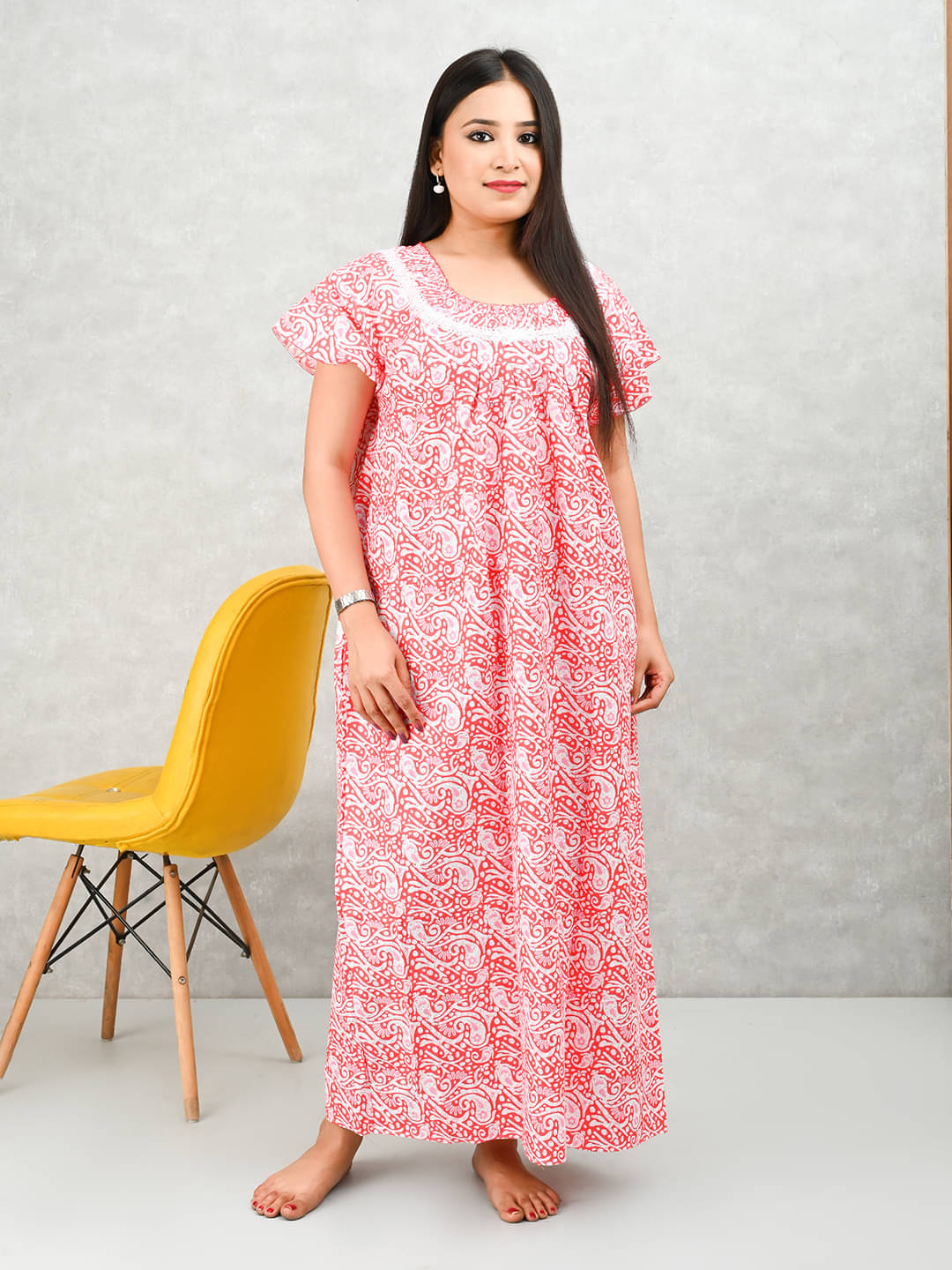     			Apratim Red Cotton Women's Nightwear Nighty & Night Gowns ( Pack of 1 )