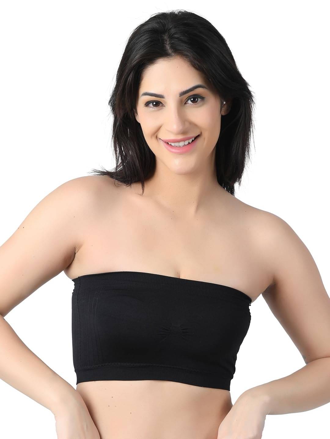 Arc de Shapes Pack of 1 Cotton Blend Lightly Padded Tube Bra For Women ( Black ) Arc de Shapes Pack of 1 Cotton Blend Lightly Padded Tube Bra For Women ( Black )