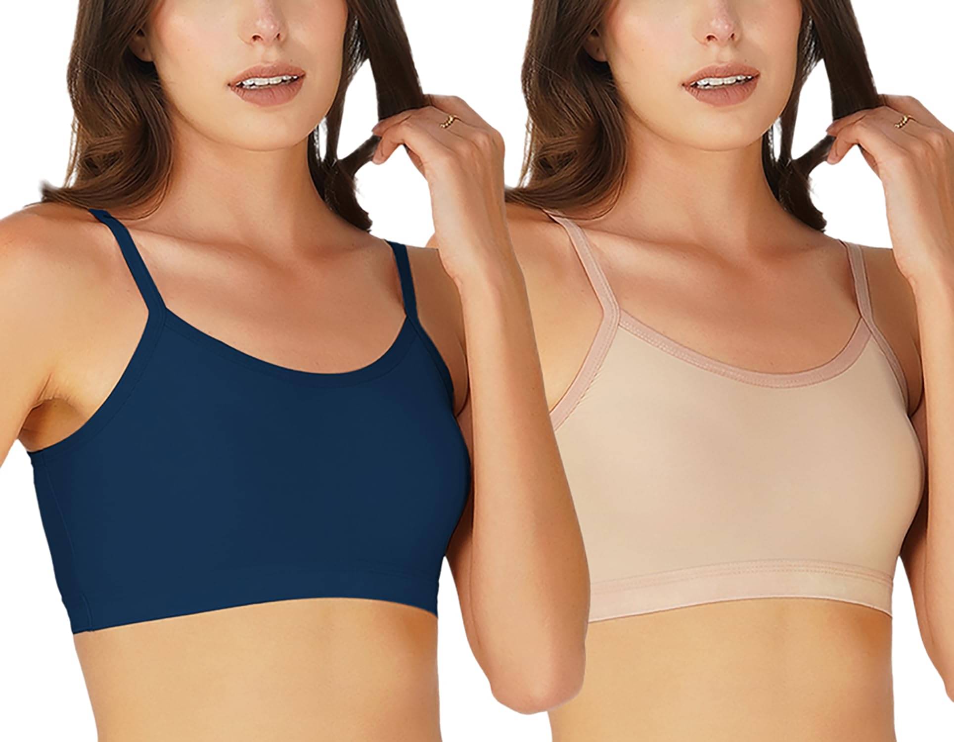 Arc de Shapes Pack of 2 Nylon Non Padded Cami bra For Women ( Multicolor13 ) Arc de Shapes Pack of 2 Nylon Non Padded Cami bra For Women ( Multicolor13 )