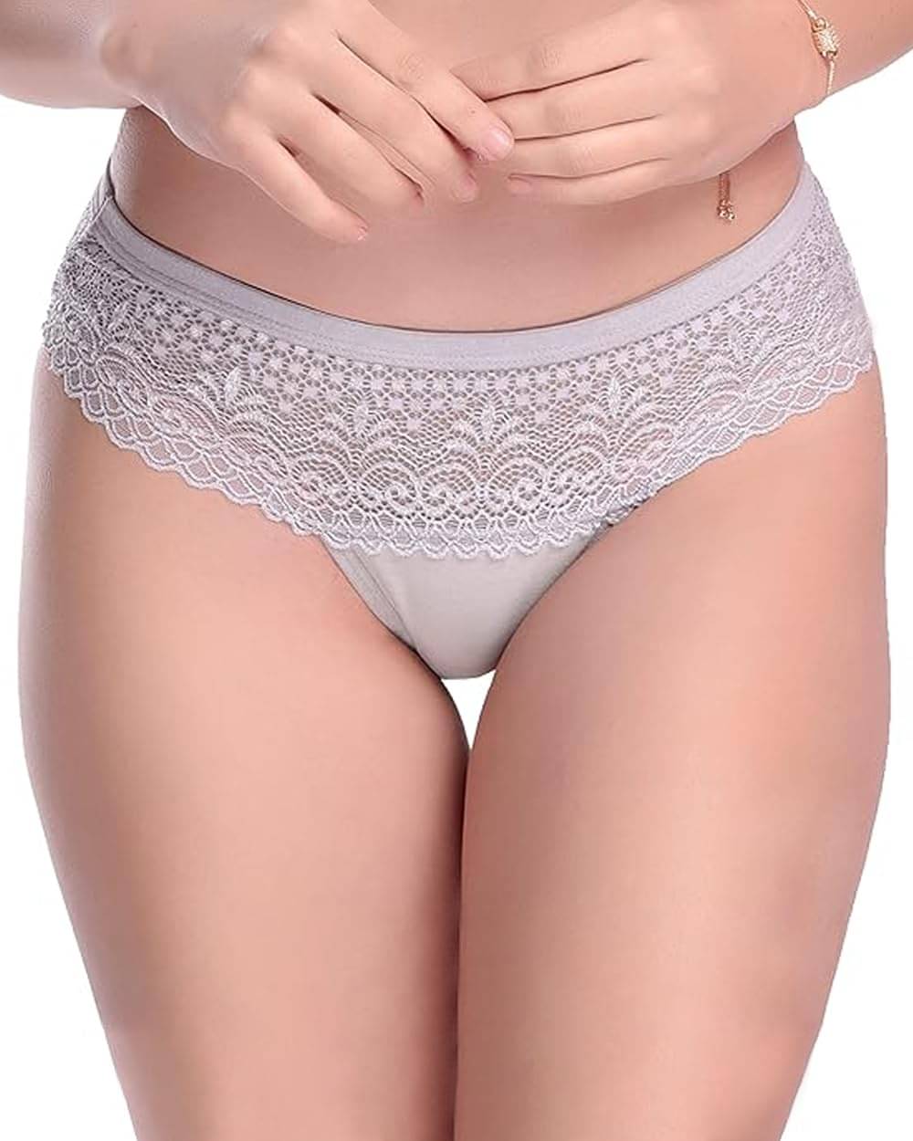     			Arc de Shapes Pack of 1 Lace Hipster For Women ( Grey )