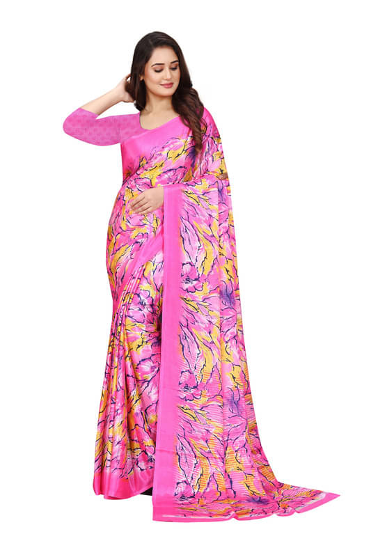 Fashion Studio Chiffon Printed Saree With Unstitched Blouse Piece ( Multicolor ) Fashion Studio Chiffon Printed Saree With Unstitched Blouse Piece ( Multicolor )