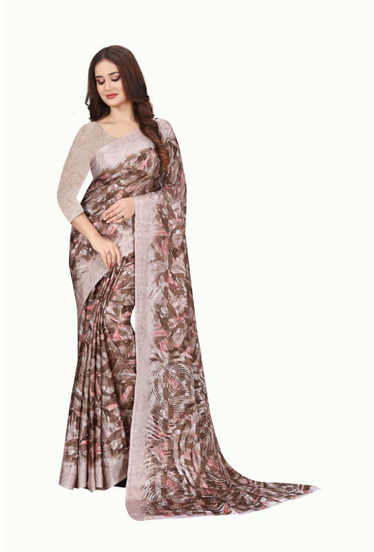 Fashion Studio Chiffon Printed Saree With Unstitched Blouse Piece ( Multicolor ) Fashion Studio Chiffon Printed Saree With Unstitched Blouse Piece ( Multicolor )