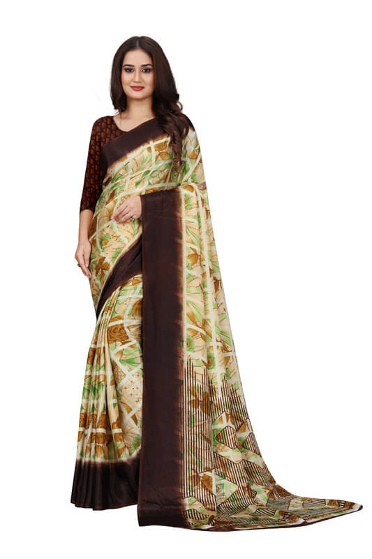 Fashion Studio Chiffon Printed Saree With Unstitched Blouse Piece ( Multicolor ) Fashion Studio Chiffon Printed Saree With Unstitched Blouse Piece ( Multicolor )