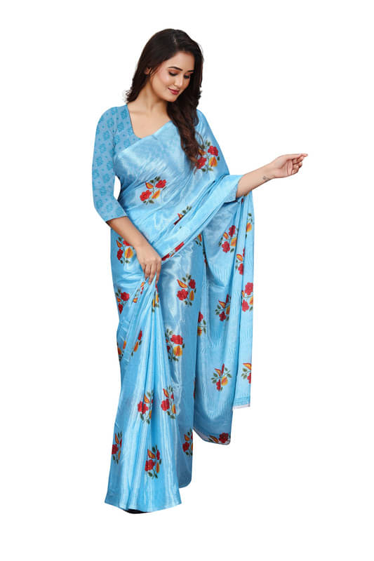     			Fashion Studio Georgette Printed Saree With Unstitched Blouse Piece ( Multicolor )
