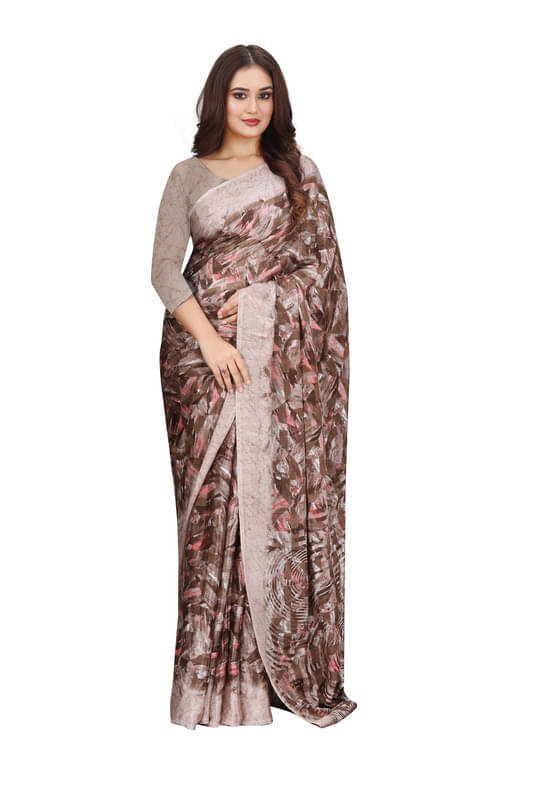 Fashion Studio Georgette Printed Saree With Unstitched Blouse Piece ( Multicolor ) Fashion Studio Georgette Printed Saree With Unstitched Blouse Piece ( Multicolor )
