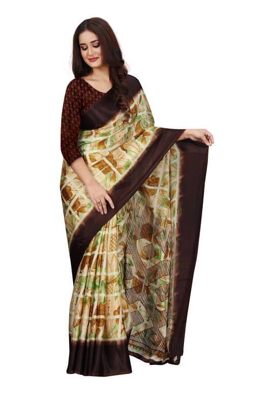 Fashion Studio Georgette Printed Saree With Unstitched Blouse Piece ( Multicolor ) Fashion Studio Georgette Printed Saree With Unstitched Blouse Piece ( Multicolor )