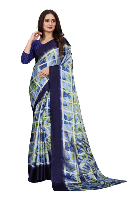     			Fashion Studio Georgette Printed Saree With Unstitched Blouse Piece ( Multicolor )