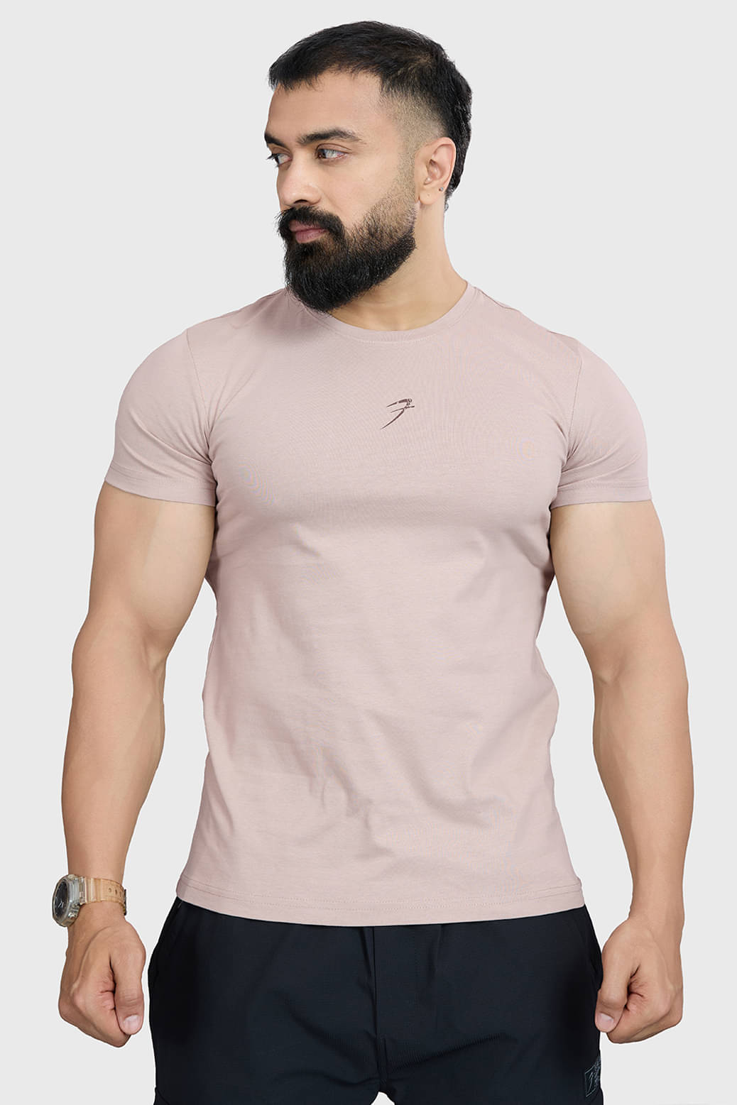     			Fuaark Beige Cotton Regular Fit Men's Sports T-Shirt ( Pack of 1 )