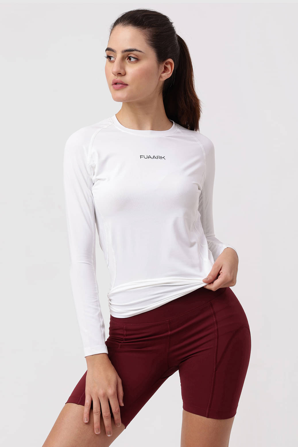     			Fuaark White Polyester Tees - Single