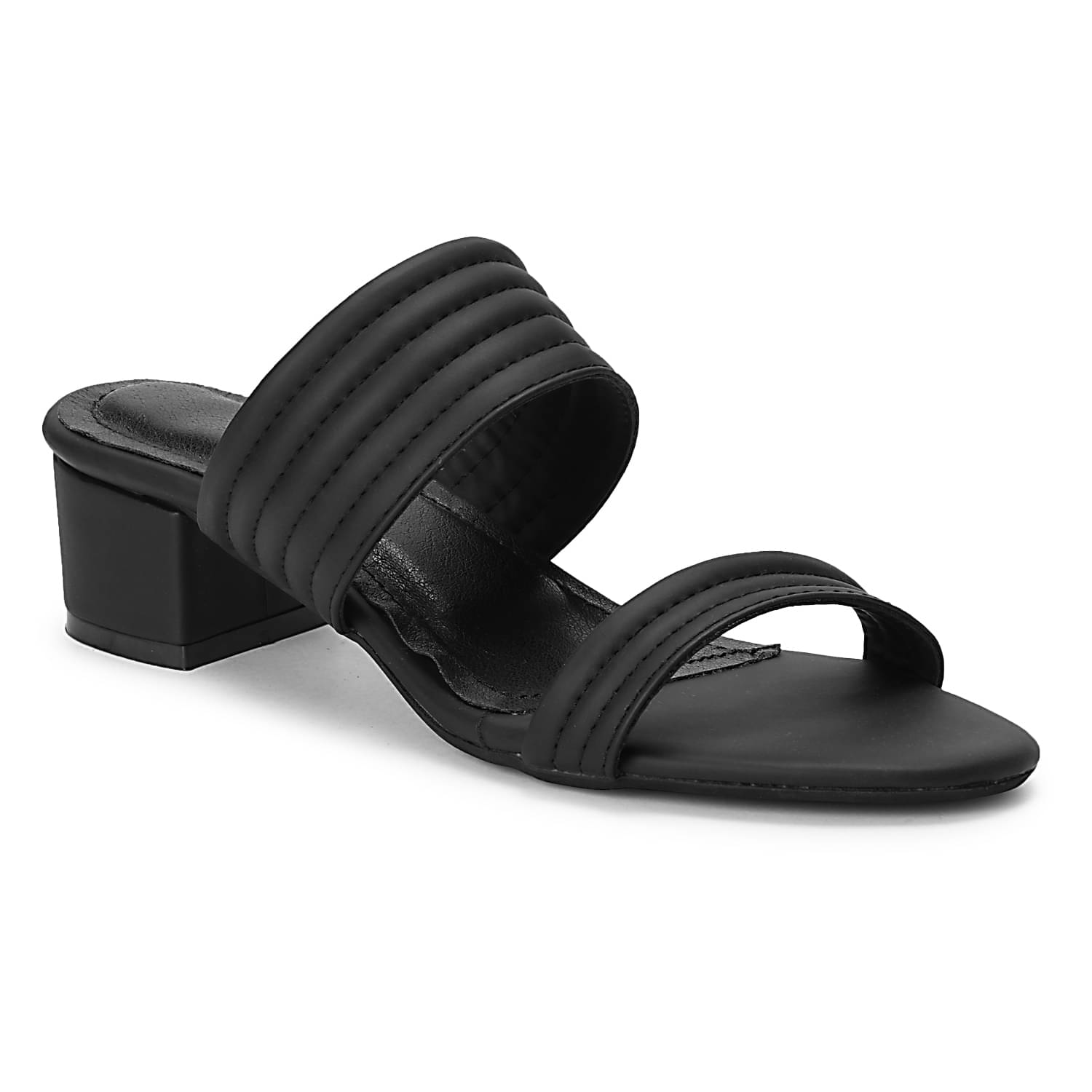     			Ishransh Black Women's Slip On Heels