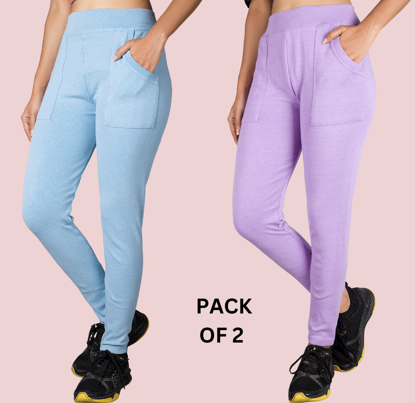     			KARARO - Cotton Blend Skinny Fit Light Blue Women's Jeggings ( Pack of 2 )