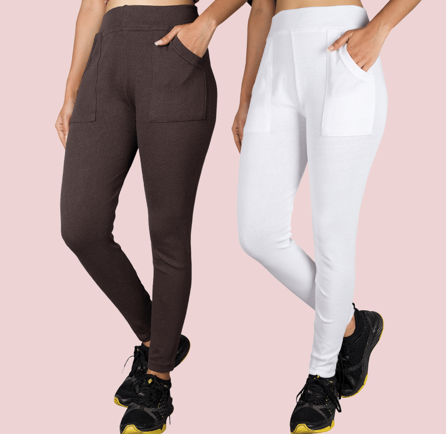     			KARARO - Cotton Blend Skinny Fit Brown Women's Jeggings ( Pack of 2 )