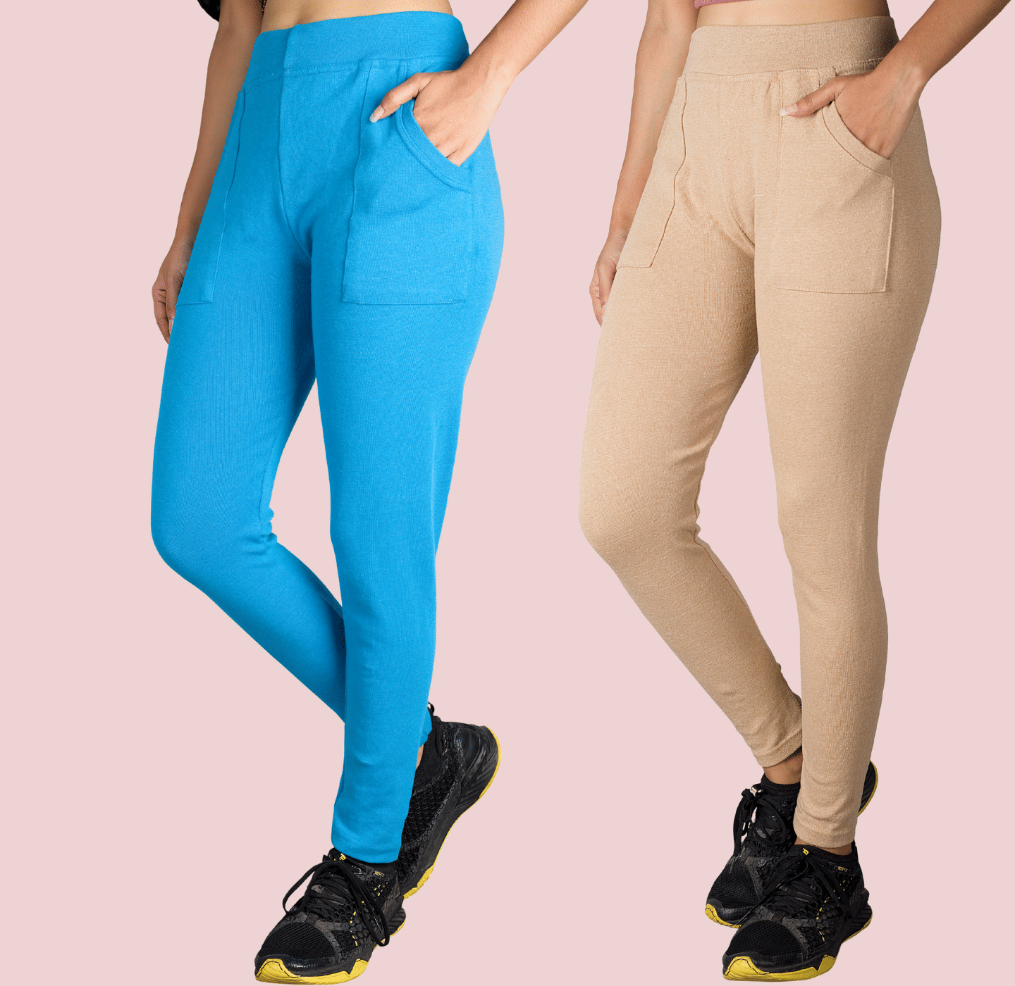     			KARARO - Cotton Blend Skinny Fit Turquoise Women's Jeggings ( Pack of 2 )