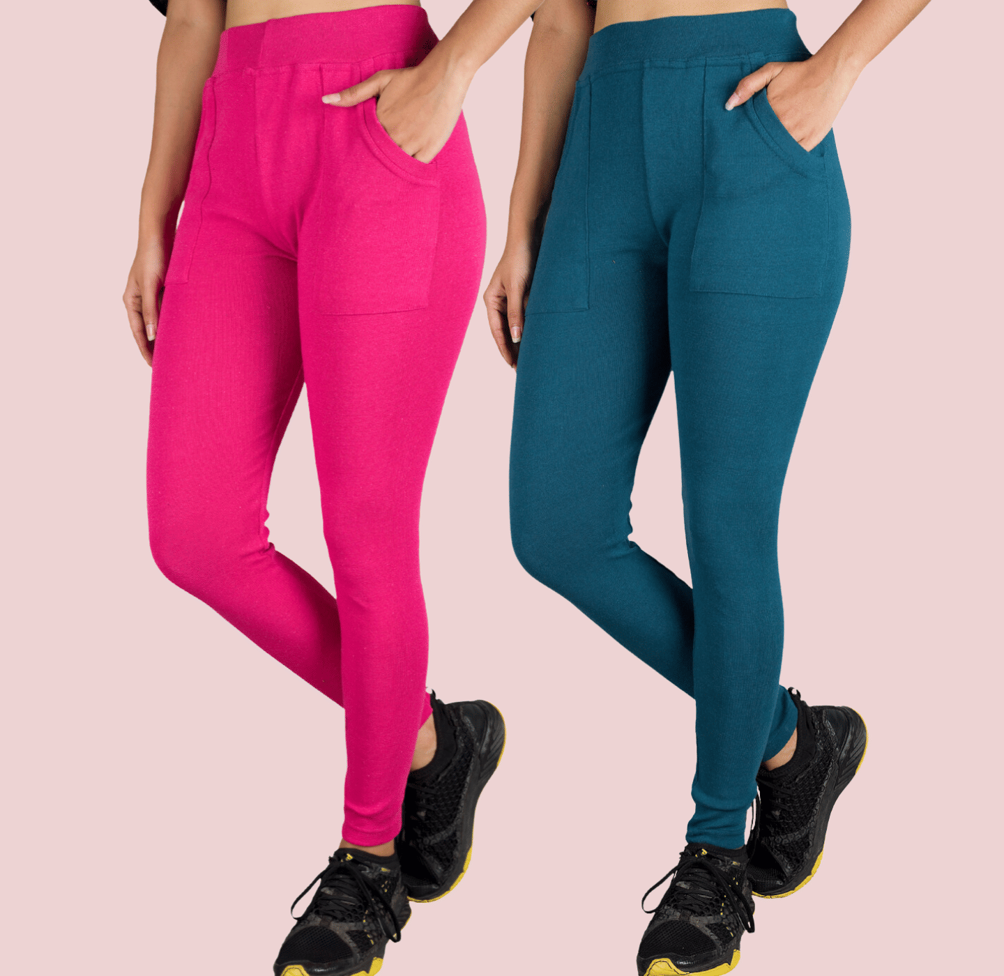     			KARARO - Cotton Blend Skinny Fit Rose Gold Women's Jeggings ( Pack of 2 )