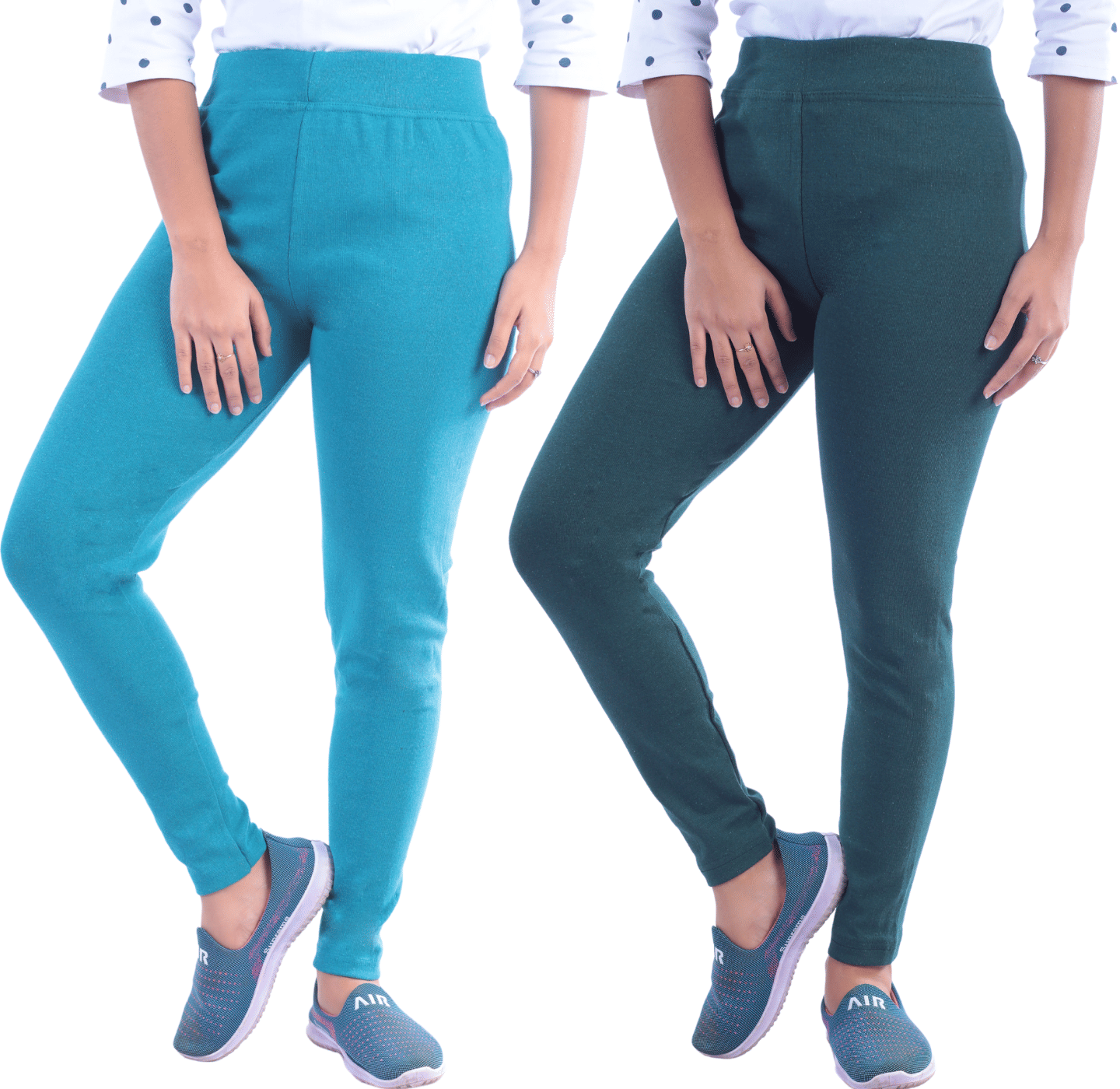     			KARARO - Cotton Blend Skinny Fit Mint Green Women's Jeggings ( Pack of 2 )