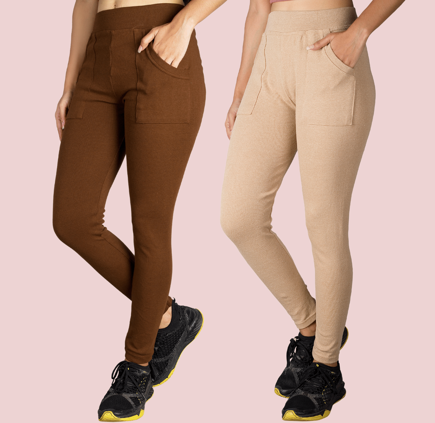     			KARARO - Cotton Blend Skinny Fit Rust Women's Jeggings ( Pack of 2 )