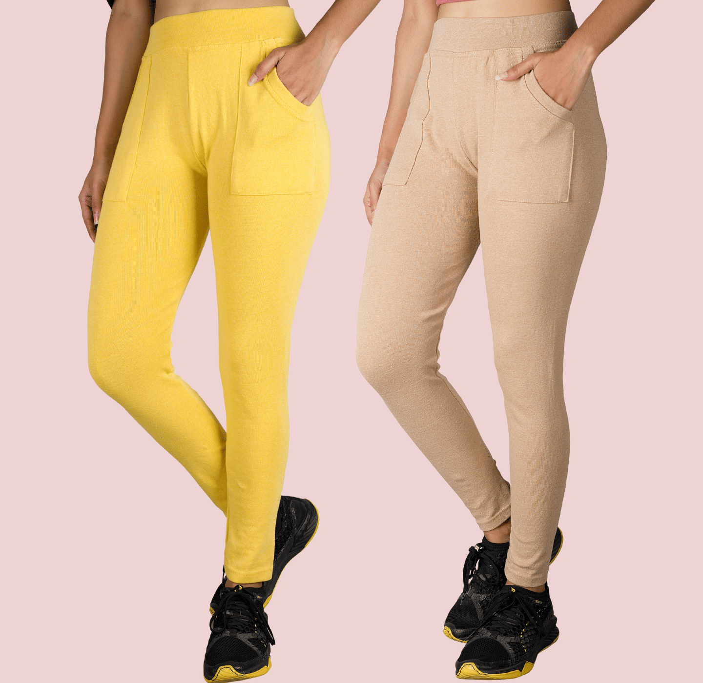     			KARARO - Cotton Blend Skinny Fit Lime Green Women's Jeggings ( Pack of 2 )