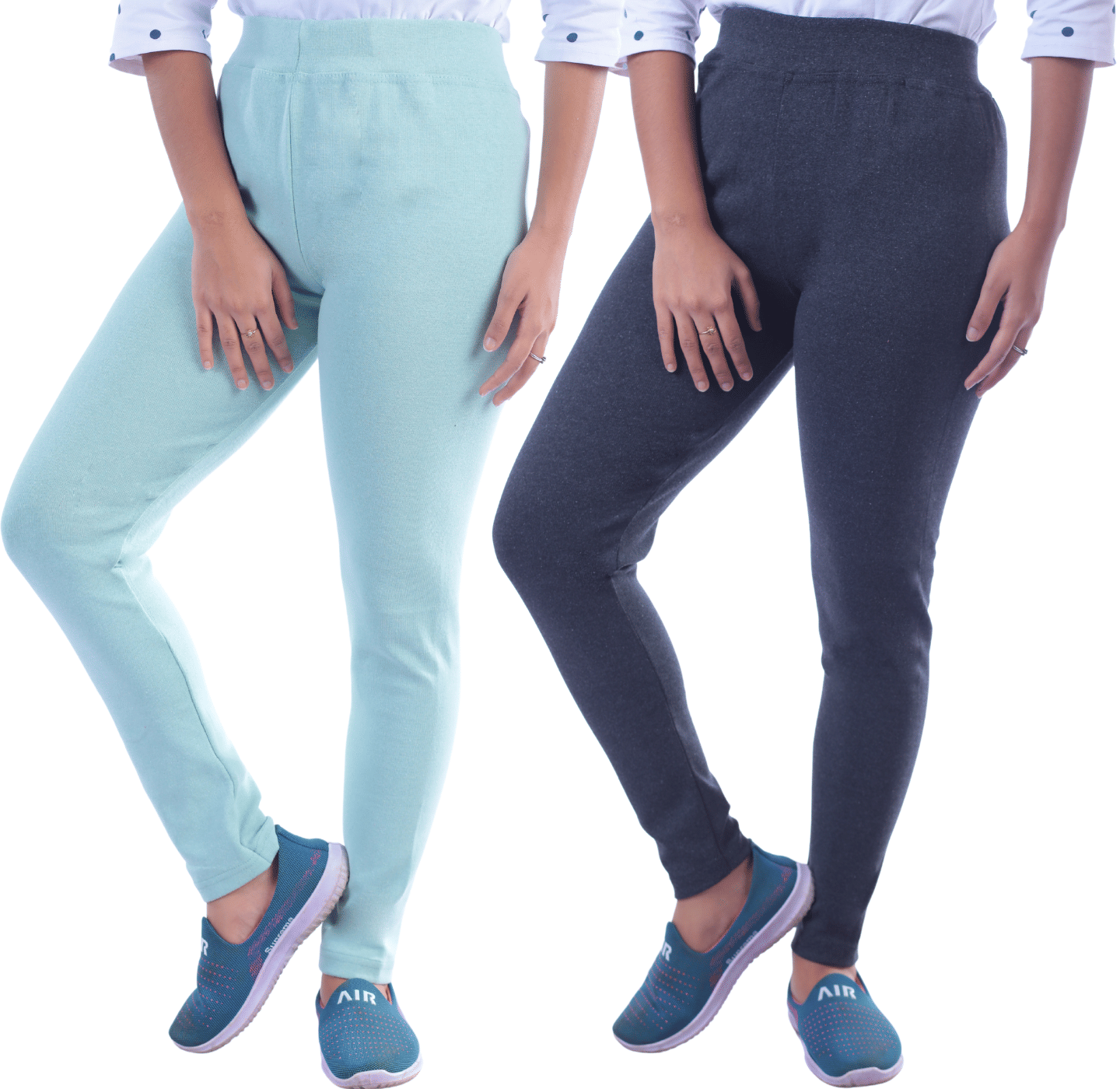     			KARARO - Cotton Blend Skinny Fit Mint Green Women's Jeggings ( Pack of 2 )