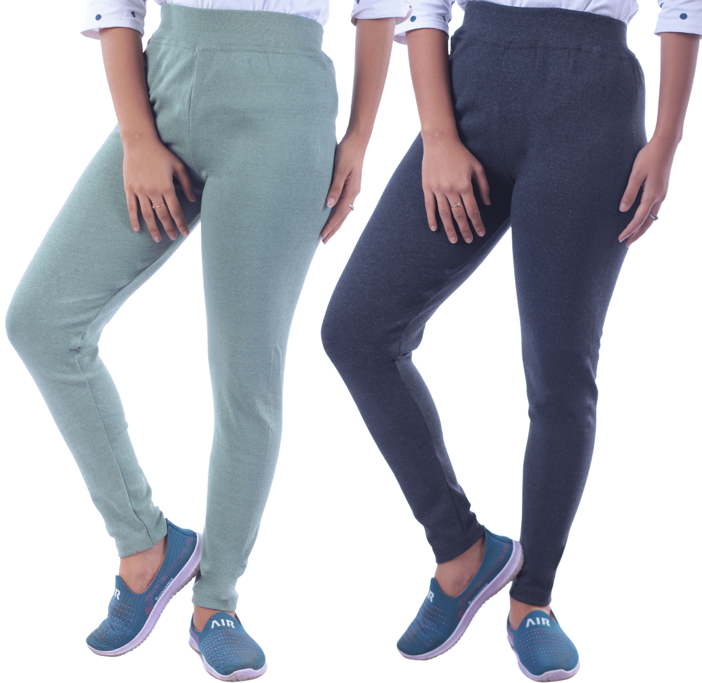     			KARARO - Cotton Blend Skinny Fit Olive Women's Jeggings ( Pack of 2 )