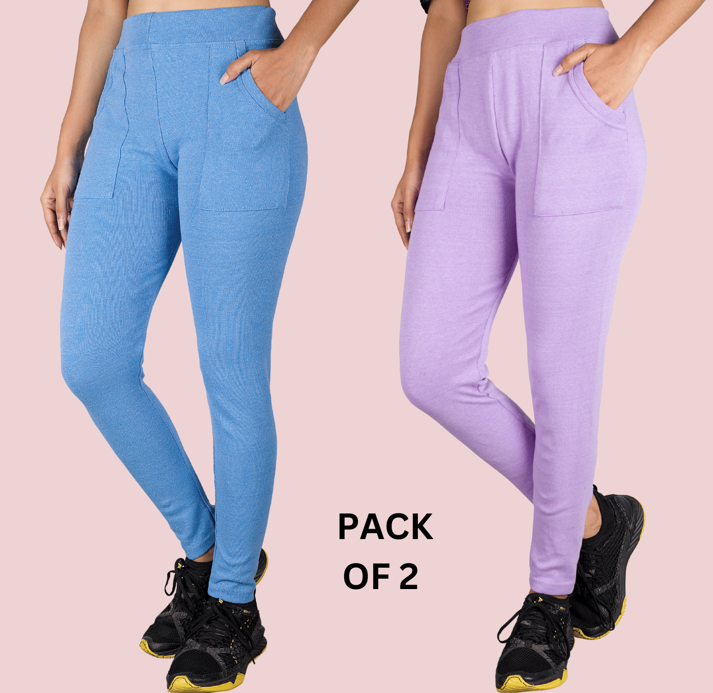     			KARARO - Cotton Blend Skinny Fit Blue Women's Jeggings ( Pack of 2 )