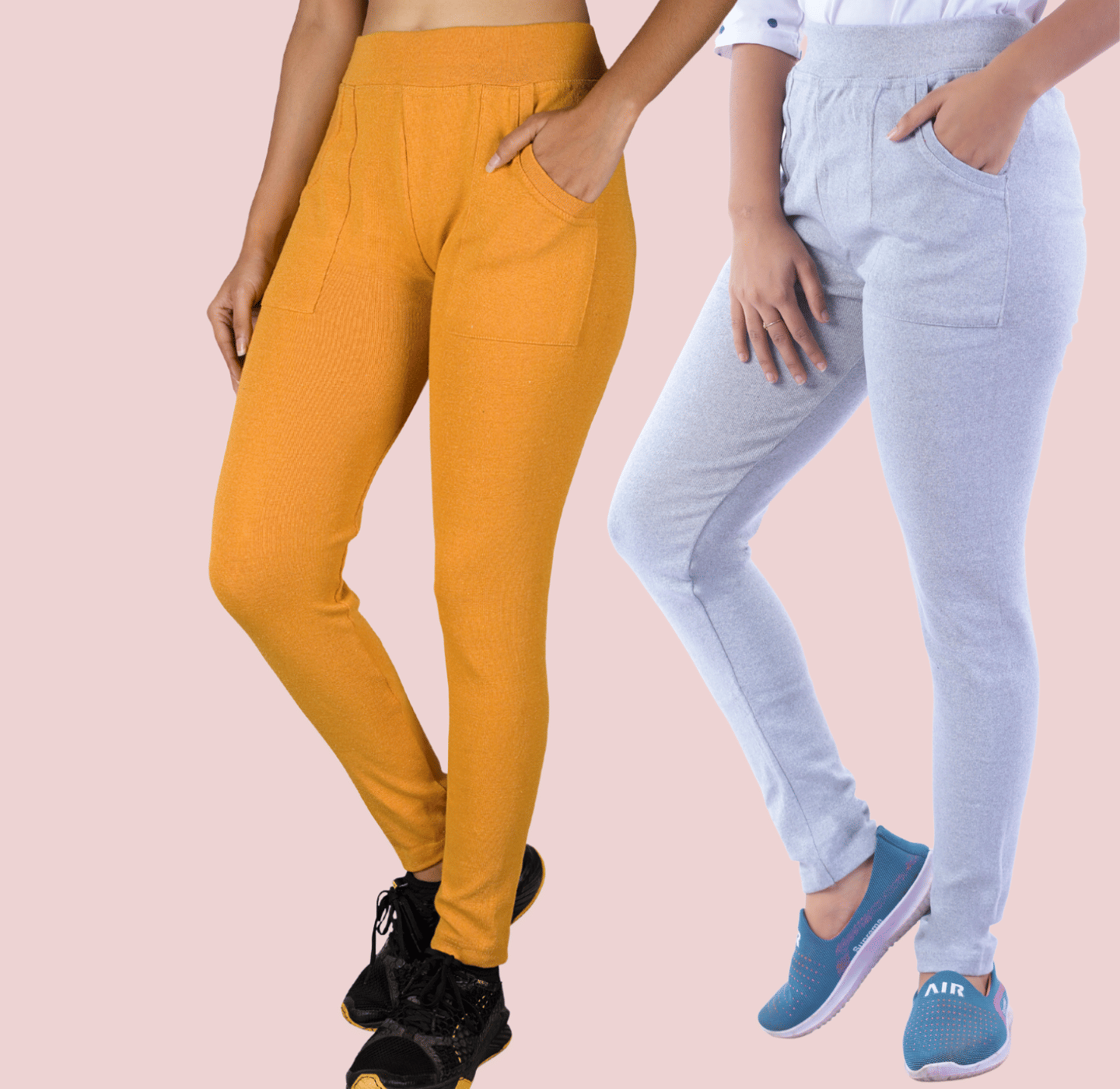     			KARARO - Cotton Blend Skinny Fit Yellow Women's Jeggings ( Pack of 2 )