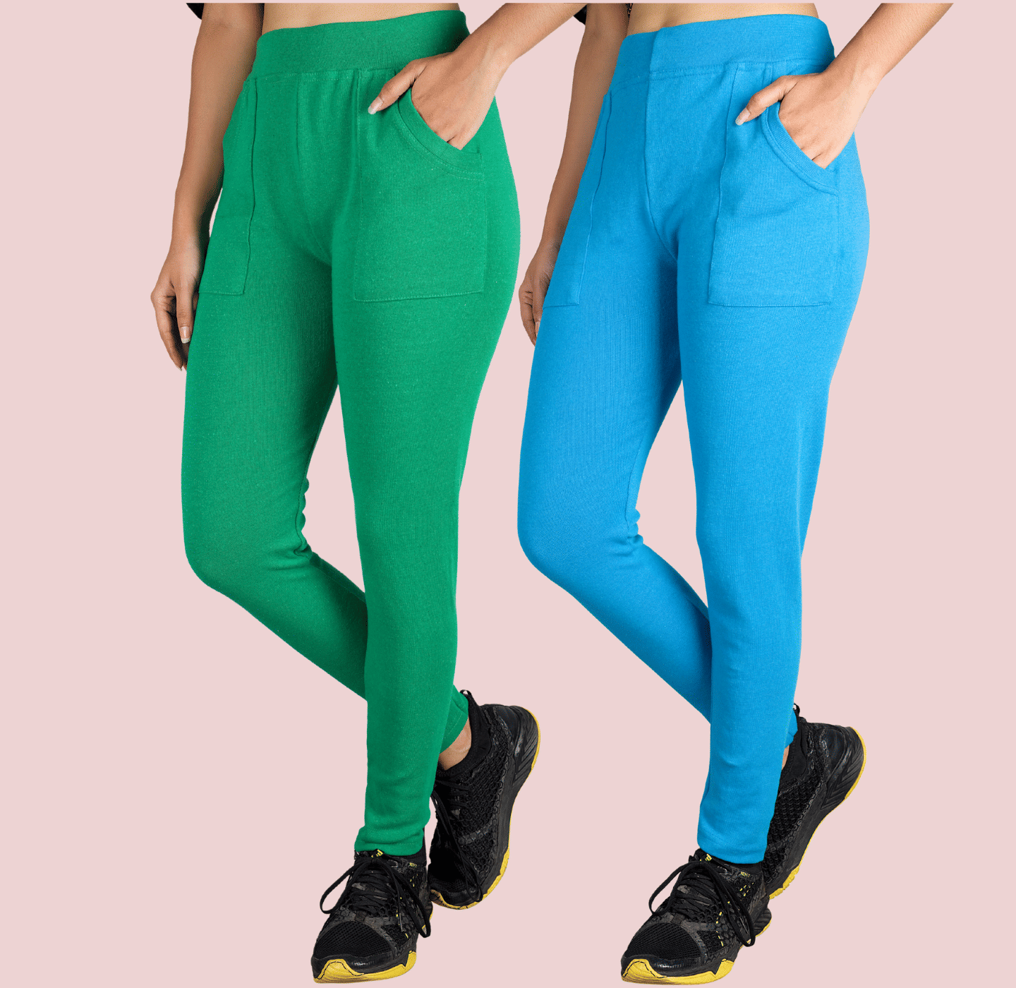     			KARARO - Cotton Skinny Fit Green Women's Jeggings ( Pack of 2 )