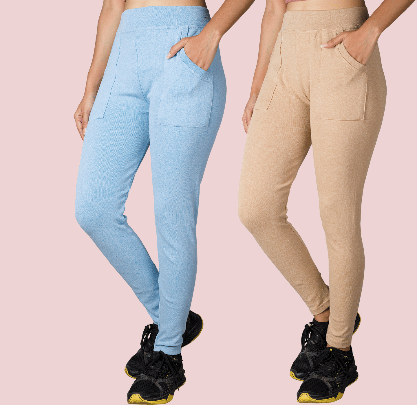     			KARARO - Cotton Skinny Fit Light Blue Women's Jeggings ( Pack of 2 )