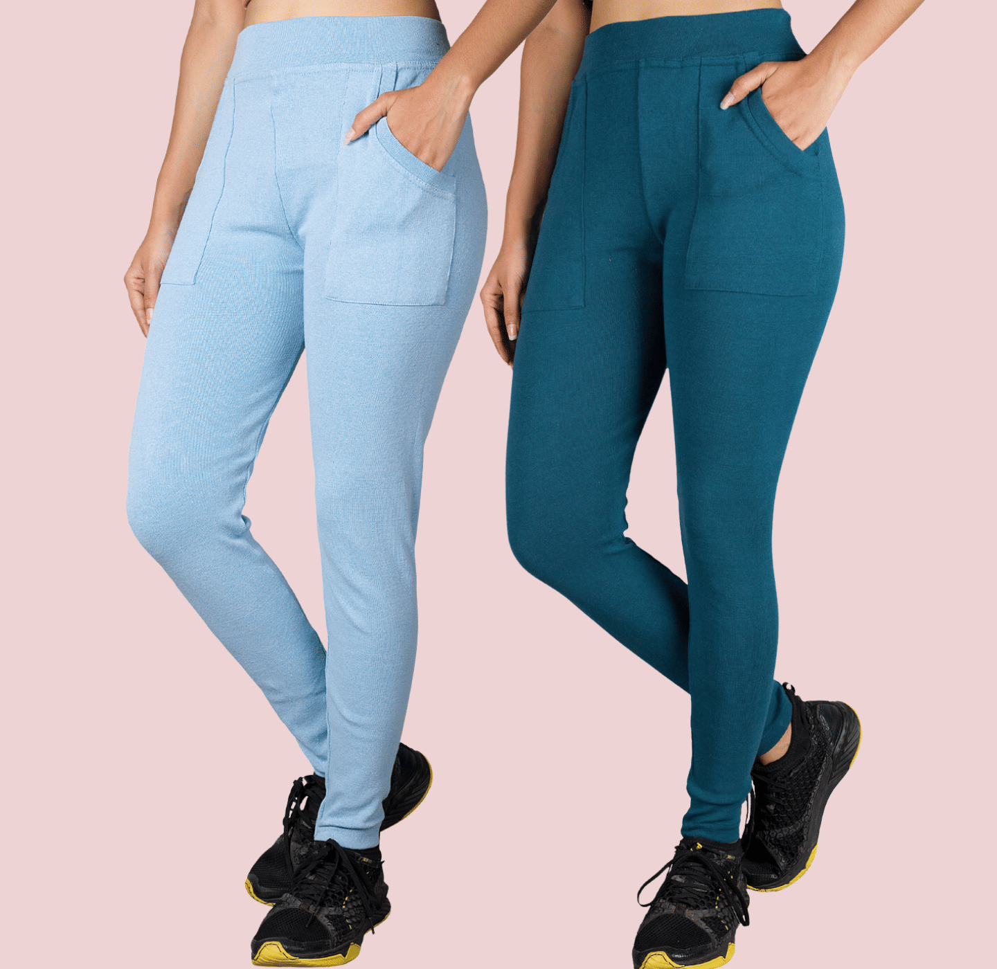     			KARARO - Cotton Skinny Fit Light Blue Women's Jeggings ( Pack of 2 )