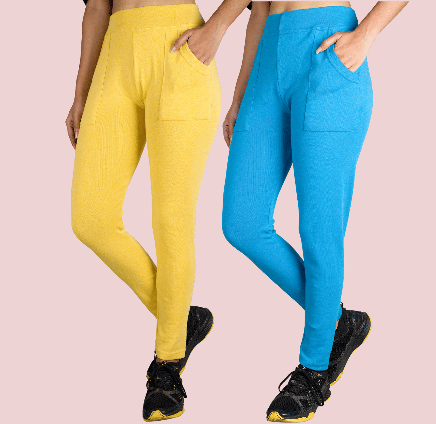     			KARARO - Cotton Skinny Fit Lime Green Women's Jeggings ( Pack of 2 )