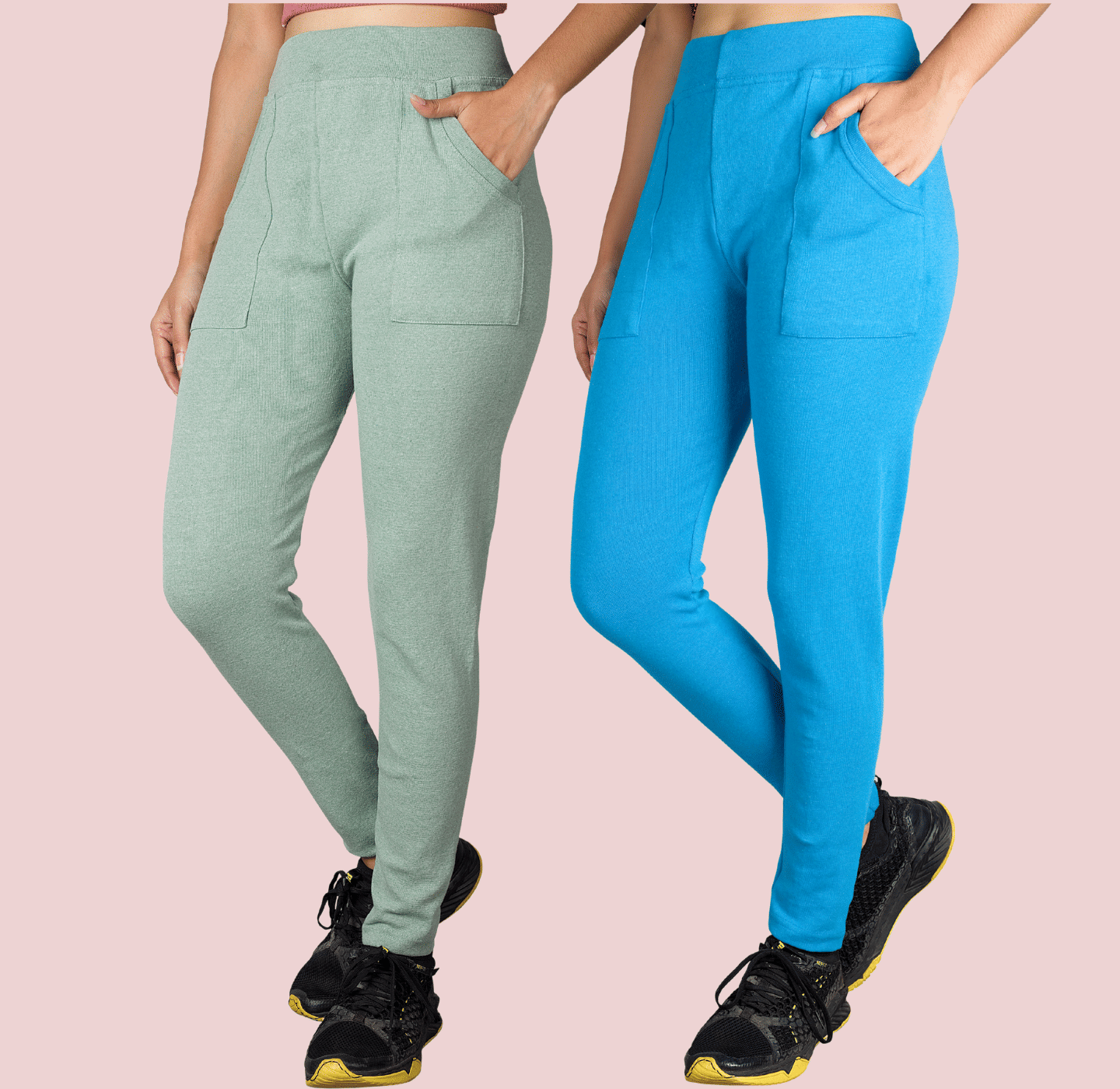     			KARARO - Cotton Skinny Fit Olive Women's Jeggings ( Pack of 2 )