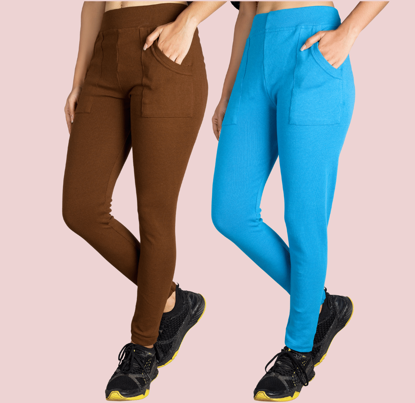     			KARARO - Cotton Skinny Fit Rust Women's Jeggings ( Pack of 2 )
