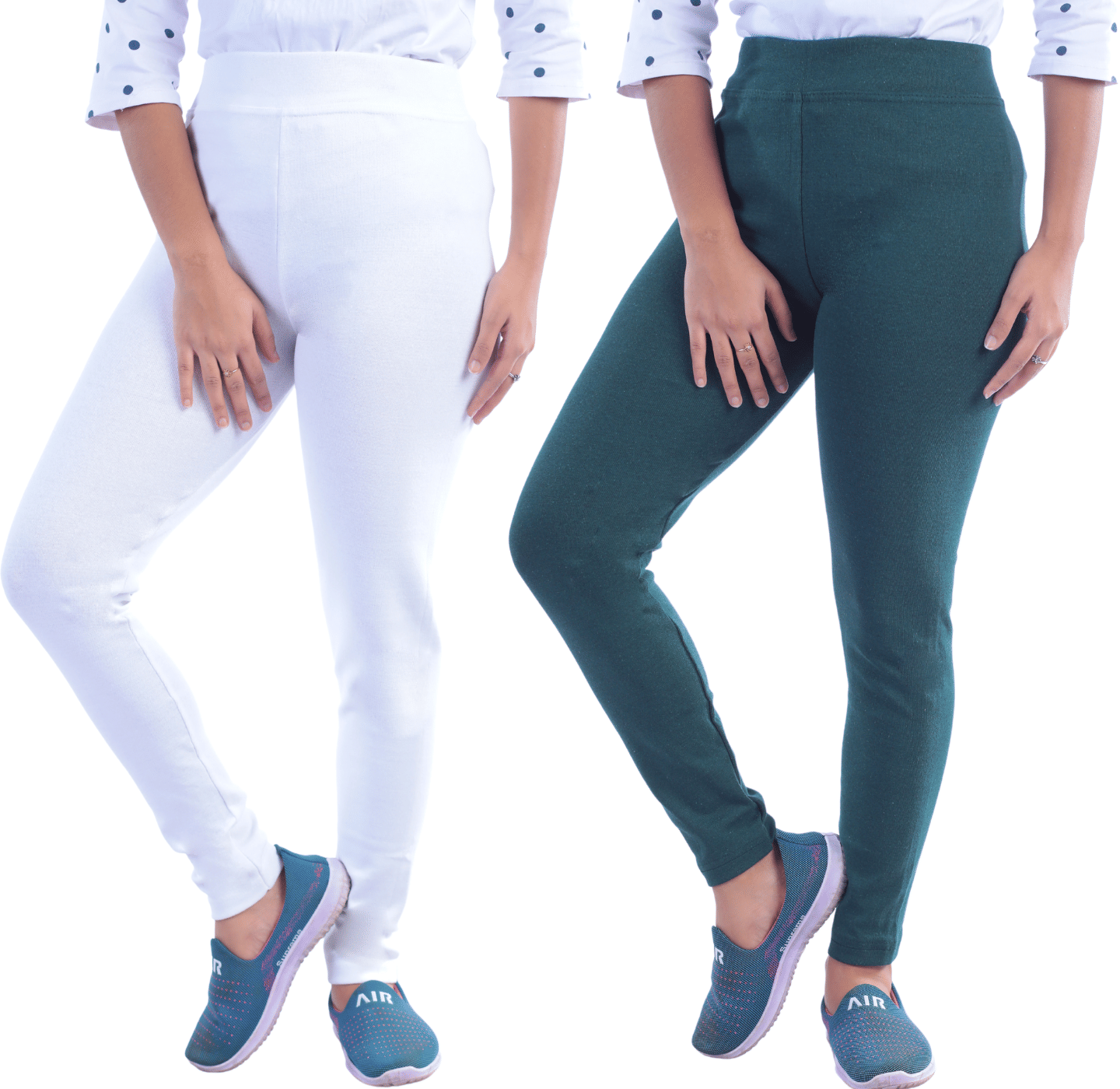     			KARARO - Cotton Skinny Fit White Women's Jeggings ( Pack of 2 )
