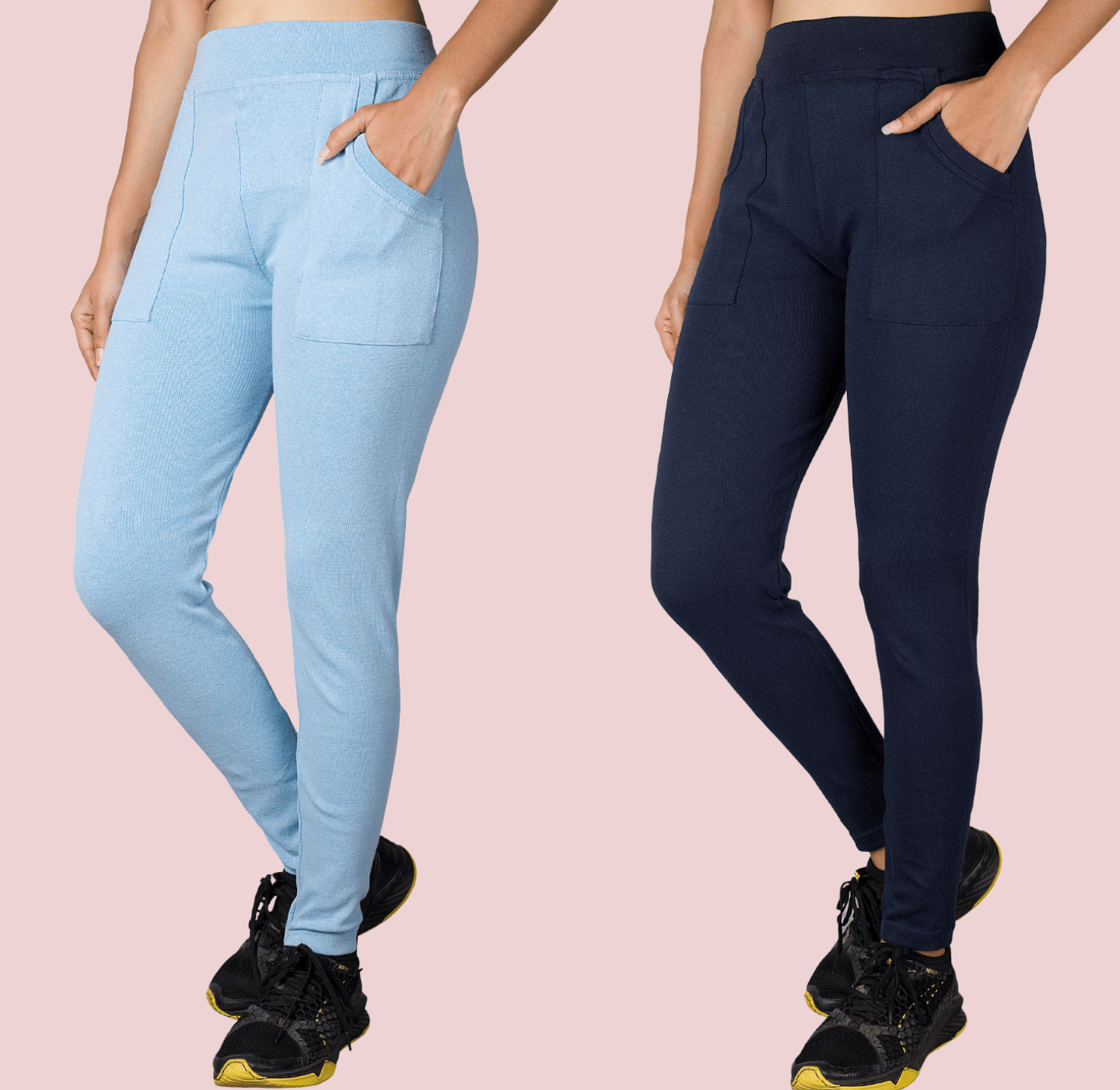     			KARARO JEGGINGS - Cotton Blend Skinny Fit Light Blue Women's Jeggings ( Pack of 2 )