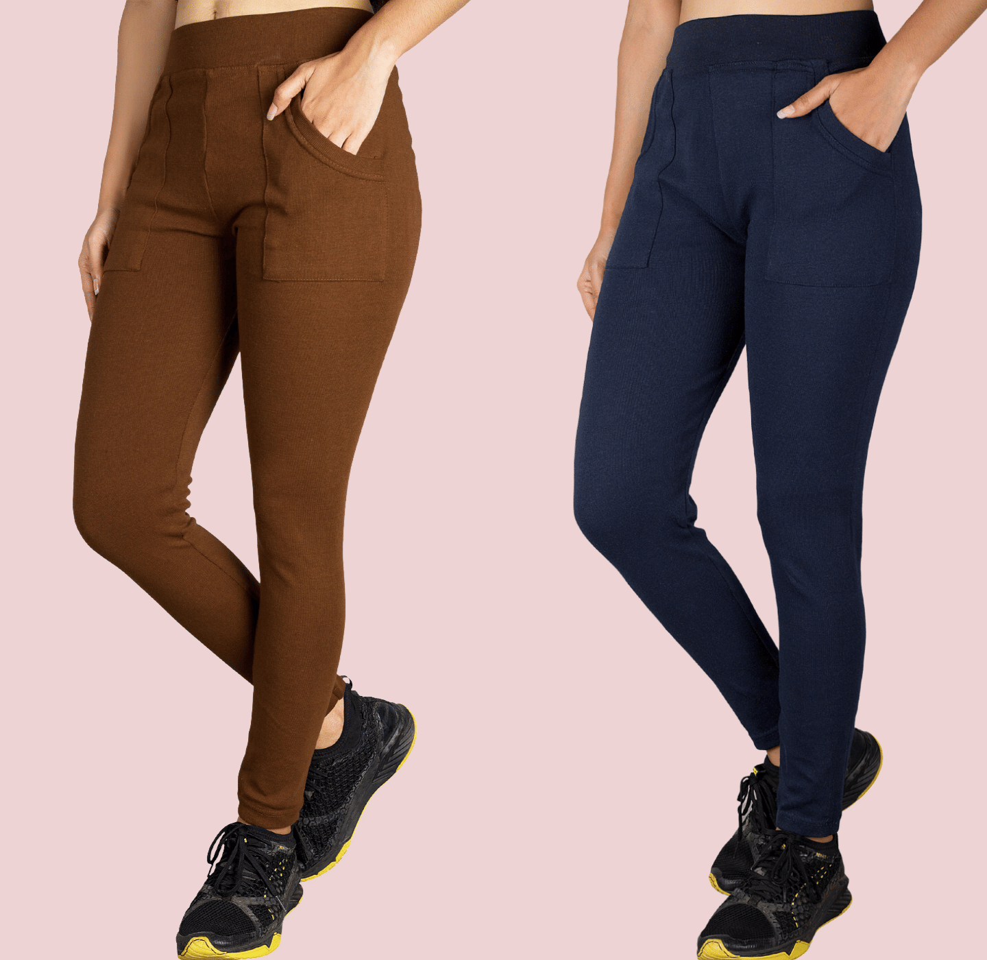    			KARARO JEGGINGS - Cotton Blend Skinny Fit Mustard Women's Jeggings ( Pack of 2 )