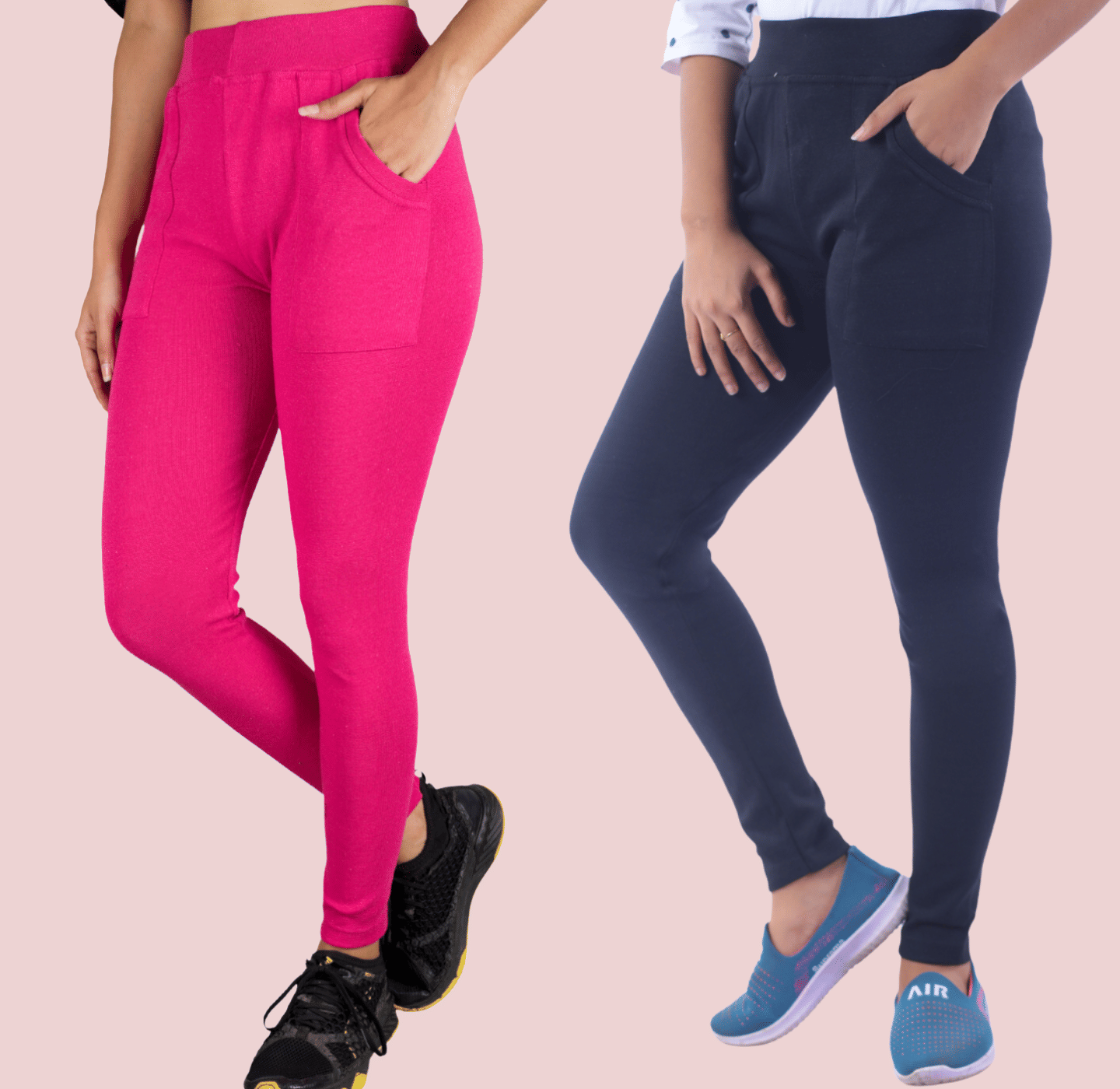 KARARO JEGGINGS - Cotton Blend Skinny Fit Rose Gold Women's Jeggings ( Pack of 2 )     			KARARO JEGGINGS - Cotton Blend Skinny Fit Rose Gold Women's Jeggings ( Pack of 2 )
