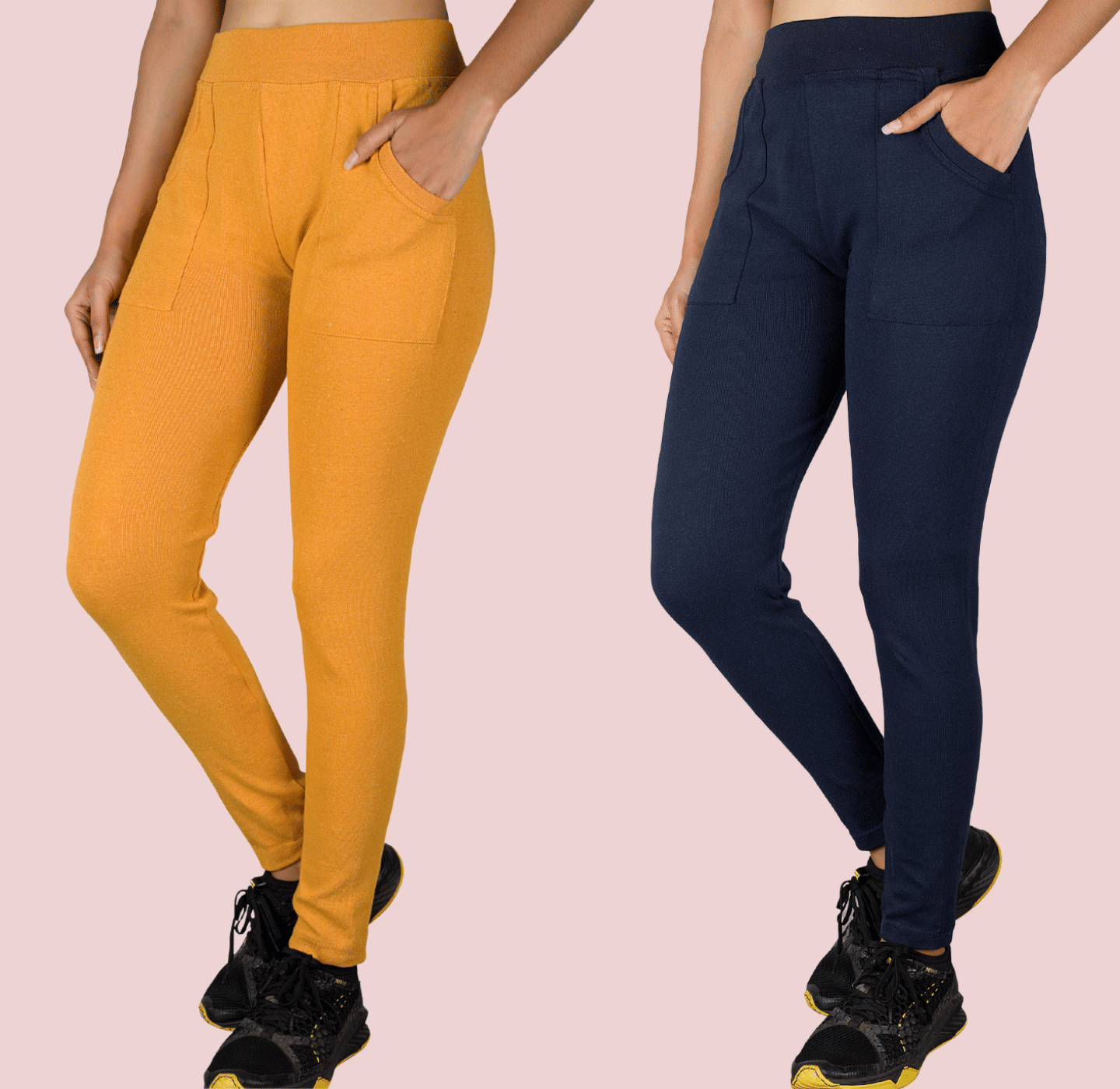     			KARARO JEGGINGS - Cotton Blend Skinny Fit Gold Women's Jeggings ( Pack of 2 )