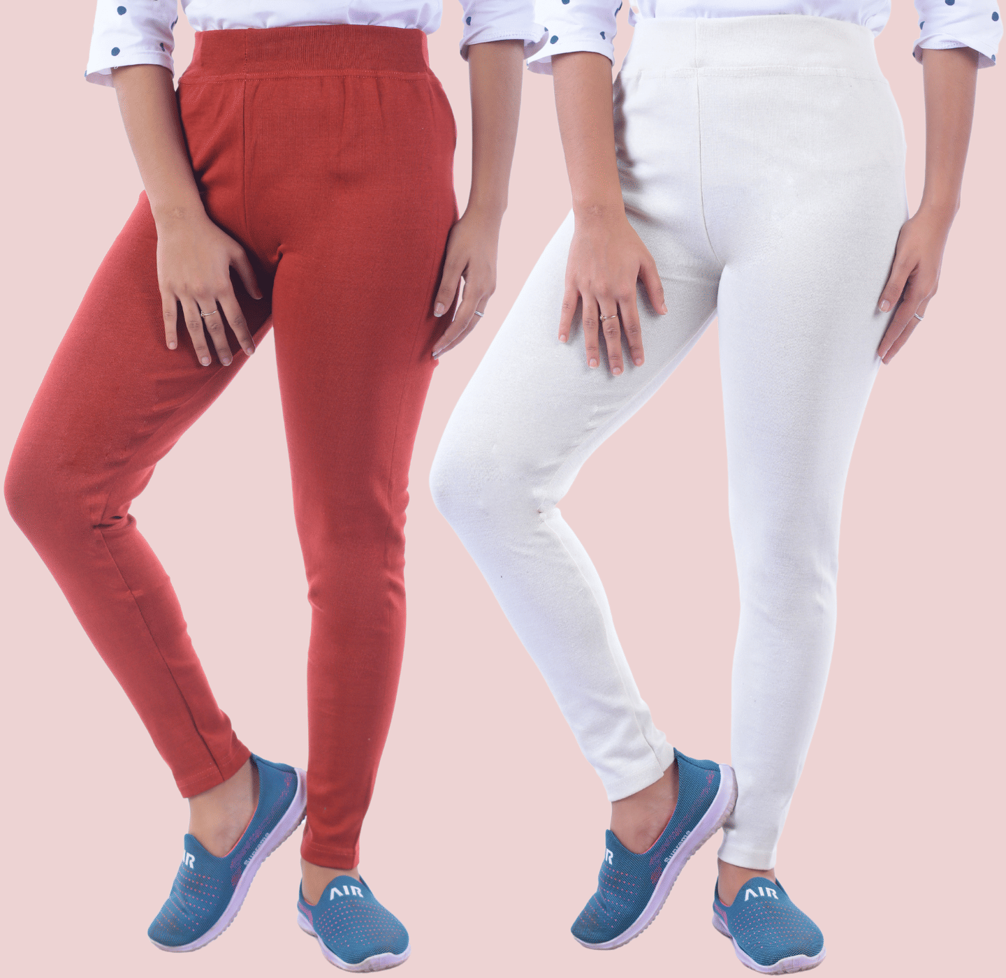     			KARARO JEGGINGS - Cotton Blend Skinny Fit Burgundy Women's Jeggings ( Pack of 2 )