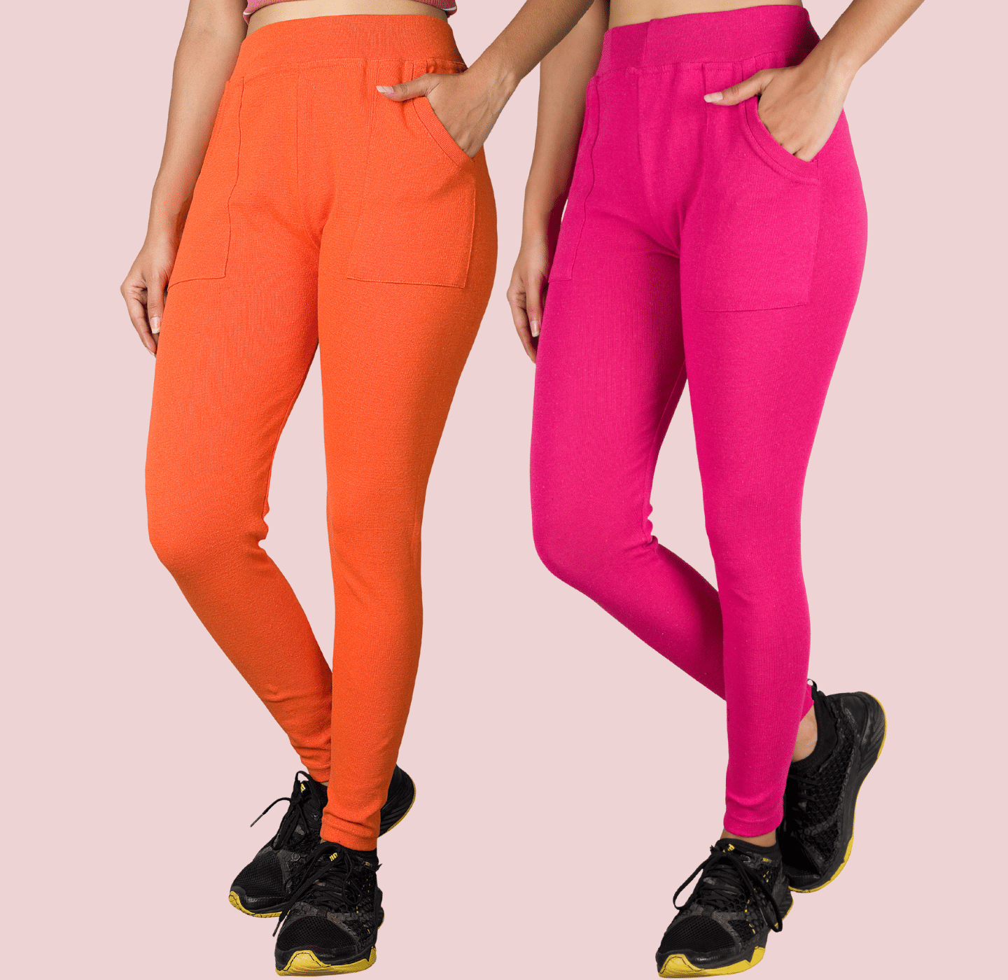     			KARARO JEGGINGS - Cotton Blend Skinny Fit Orange Women's Jeggings ( Pack of 2 )