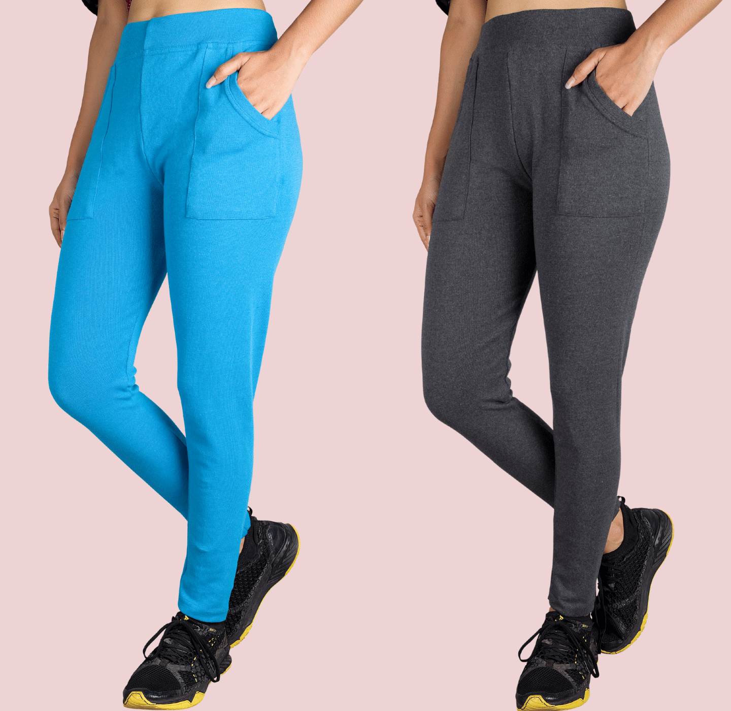     			KARARO JEGGINGS - Cotton Blend Skinny Fit Turquoise Women's Jeggings ( Pack of 2 )